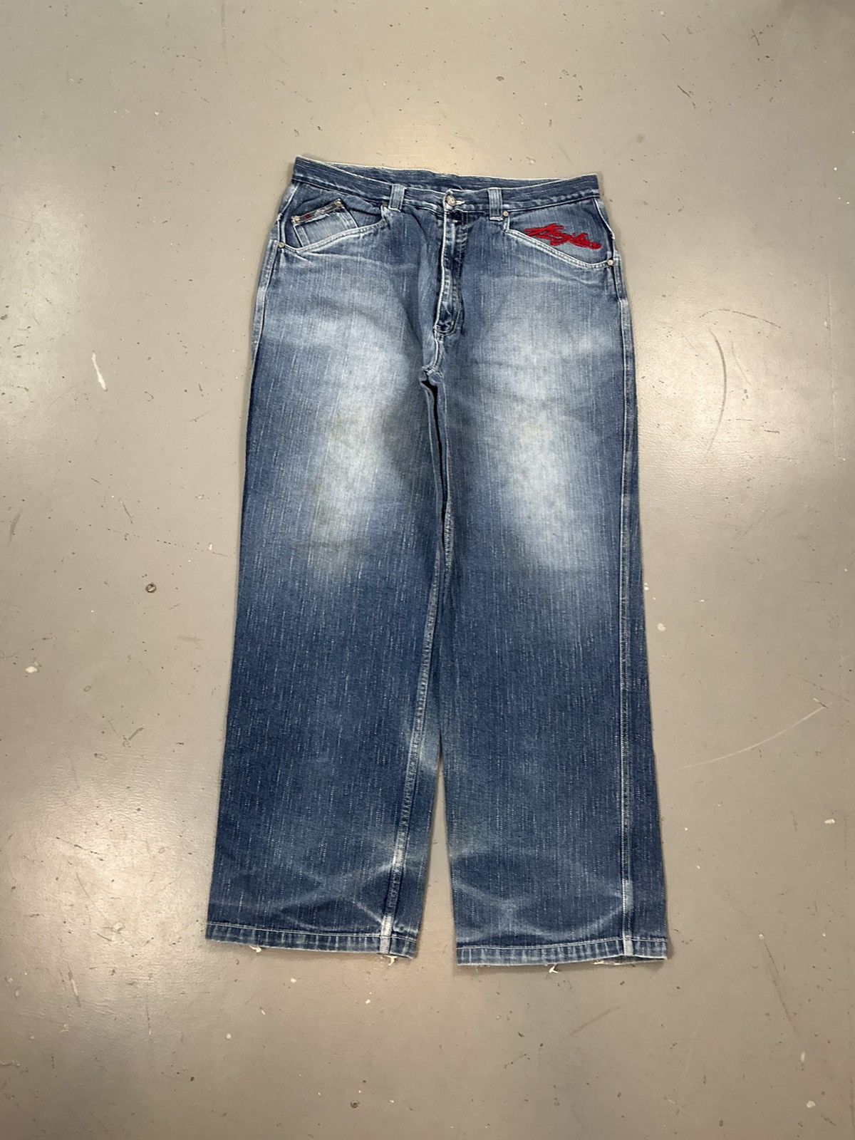 Karl Kani × Vintage Vintage Kani jeans distressed loose fit embroidered denim Size US 38 / EU 54 - 2 Thumbnail
