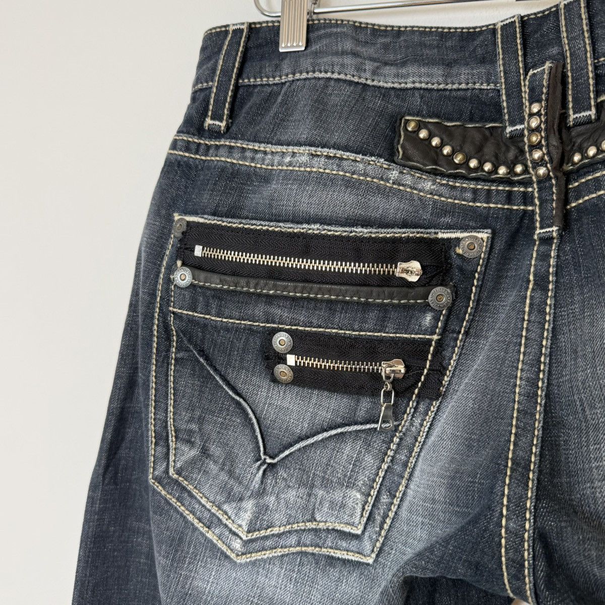 Robins Jeans Robin’s Jeans Racer Faded Leather Accent Bootcut Denim Y2K Size US 34 / EU 50 - 5 Thumbnail