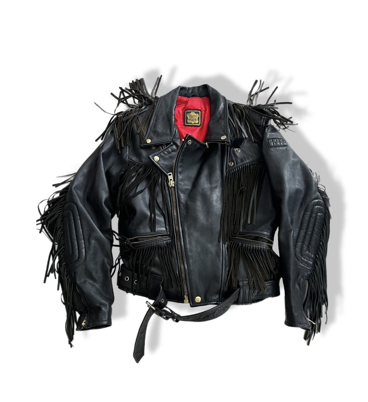 Vintage IXS Leather Fringe Motorcycle Jacket Black Vintage Biker M Size US M / EU 48-50 / 2 - 1 Thumbnail