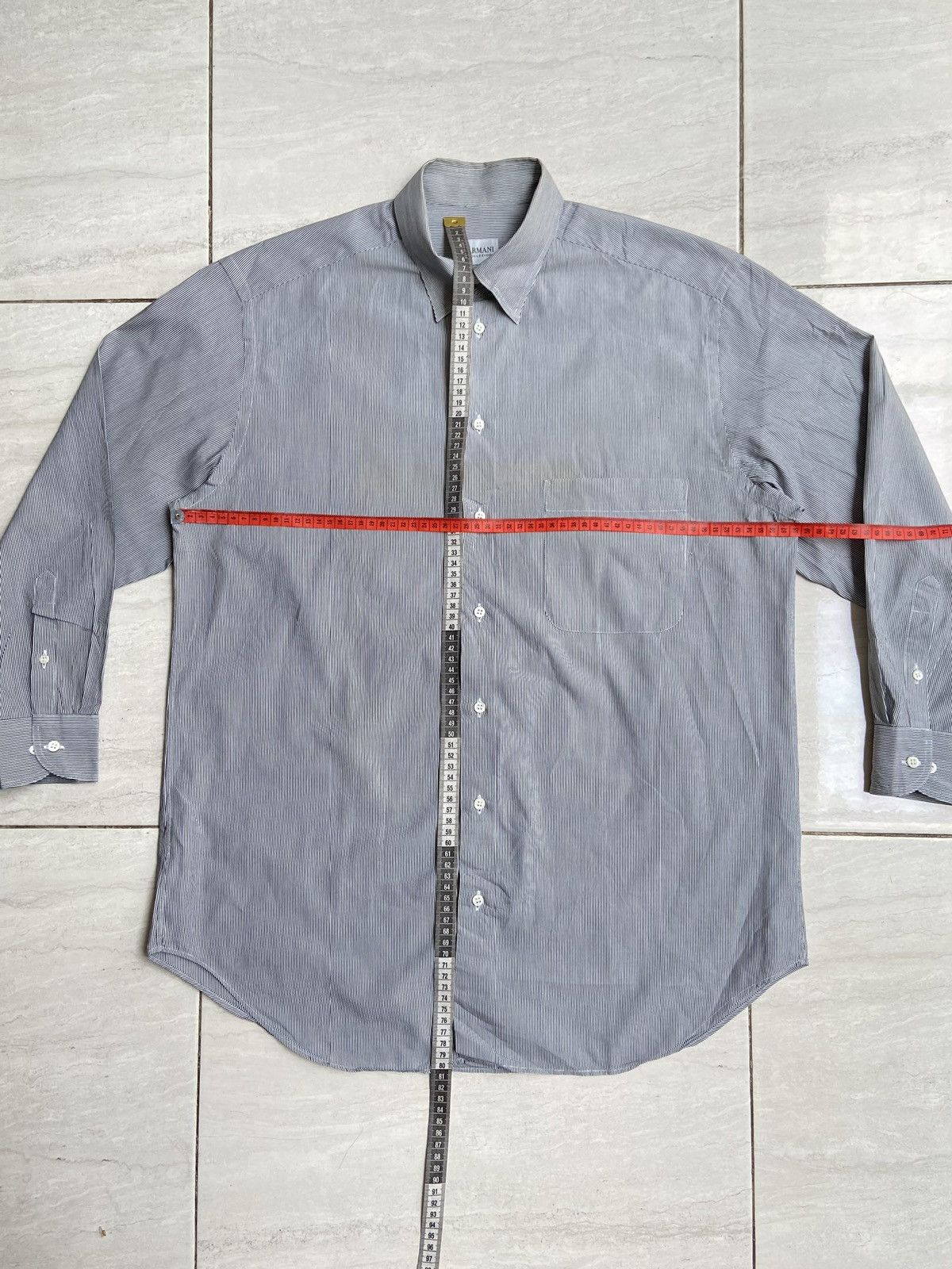 Armani Collezioni ARMANI COLLEZIONI Grey Striped Shirt Size US L / EU 52-54 / 3 - 2 Thumbnail