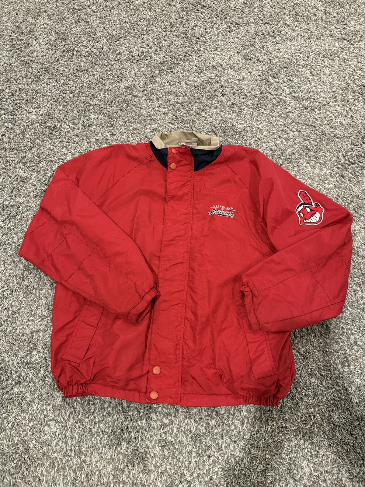MLB 90s Cleveland Indians chief wahoo jacket Size US L / EU 52-54 / 3 - 1 Thumbnail