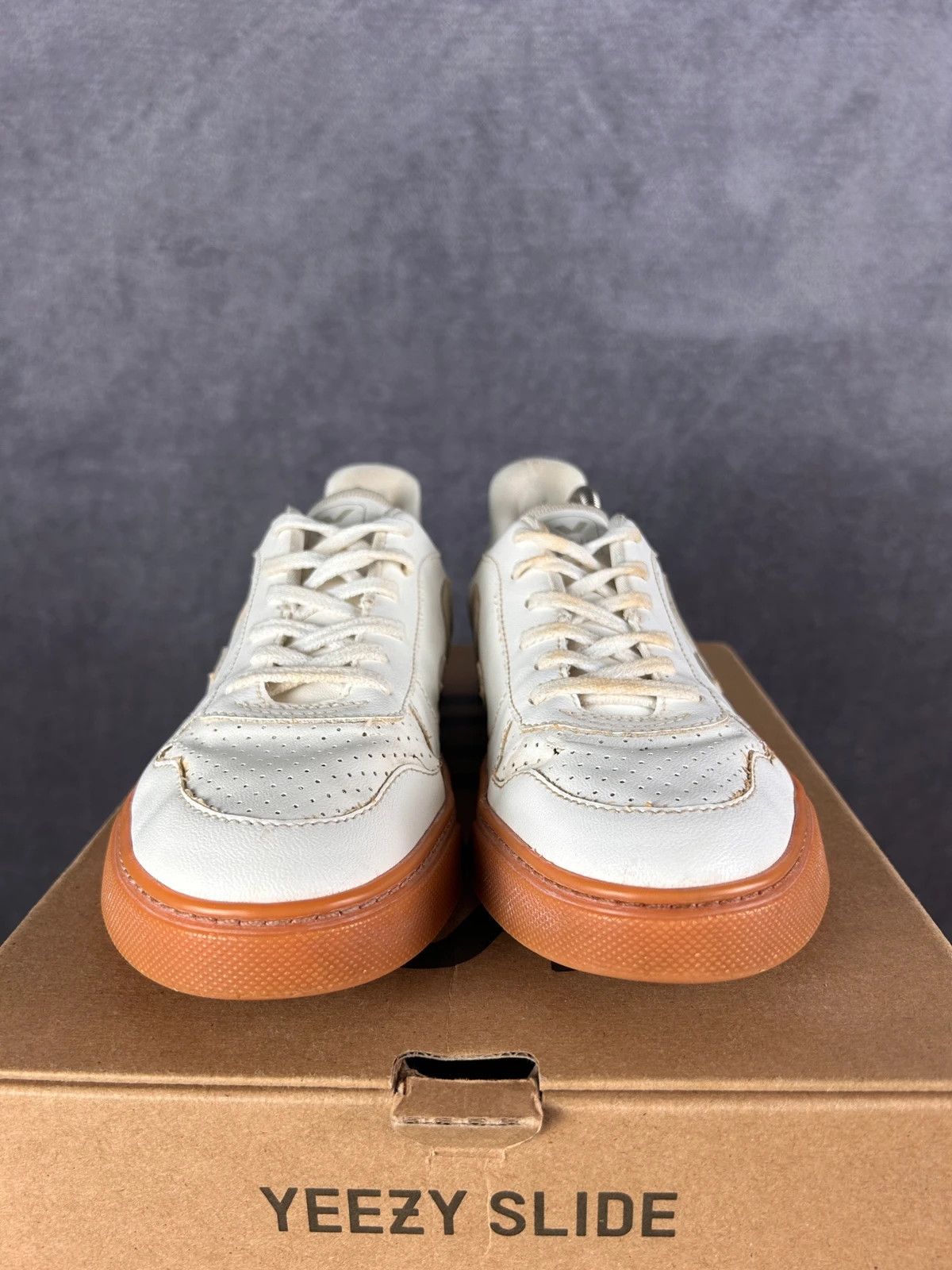 Designer × Veja Wata Veja cream brown leather sneakers big logo Size US 7 / IT 37 - 6 Thumbnail