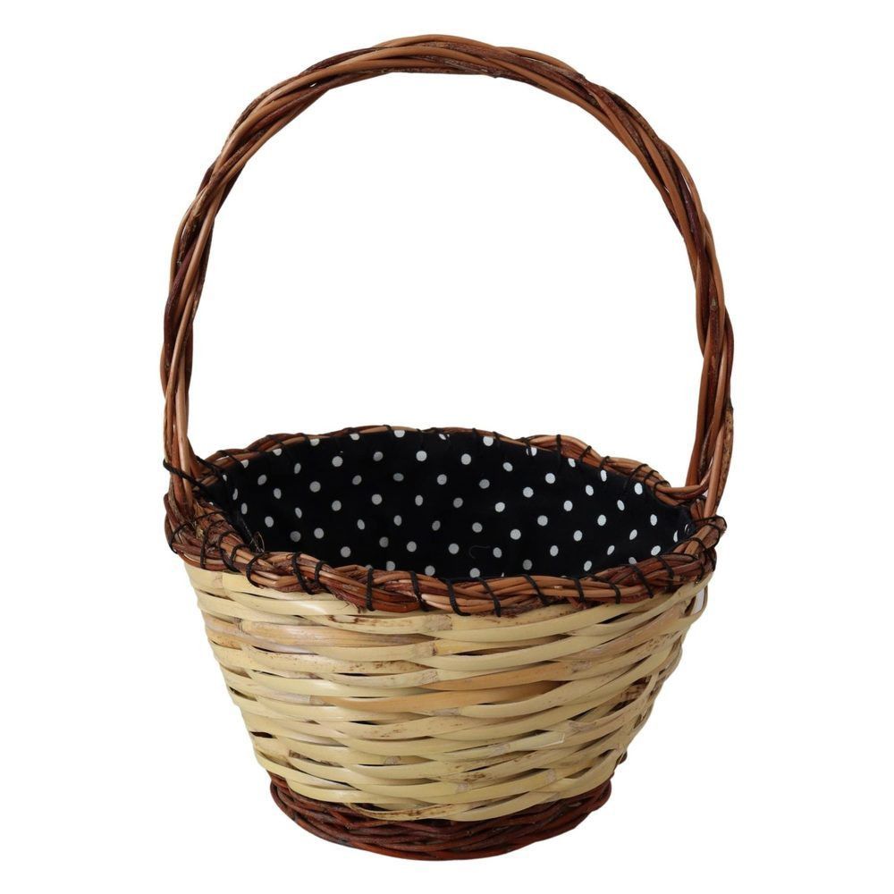 Dolce & Gabbana Dolce & Gabbana Beige Wood Wicker Rattan Basket Tote Bag Size ONE SIZE - 1 Thumbnail