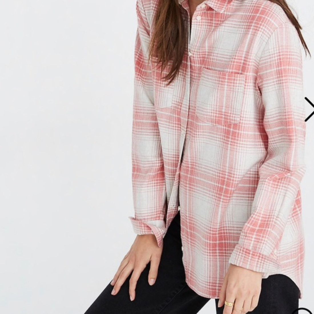 Madewell Madewell Pink Cream Plaid Flannel Button Up Shirt Size XXS Size XXS / US 00 / IT 34 - 1 Thumbnail