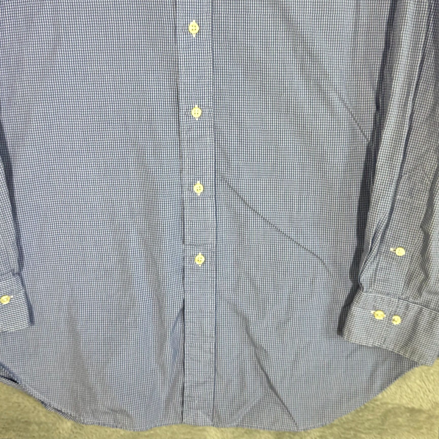 Polo Ralph Lauren Polo Ralph Lauren Andrew Men’s Dress Shirt Blue 100% Cotton Dress Shirt Andrew Classic Tailored Long Sleeve Button Front Cuffs Barrel Cuff Mens XS-XXL Size 46R - 6 Thumbnail