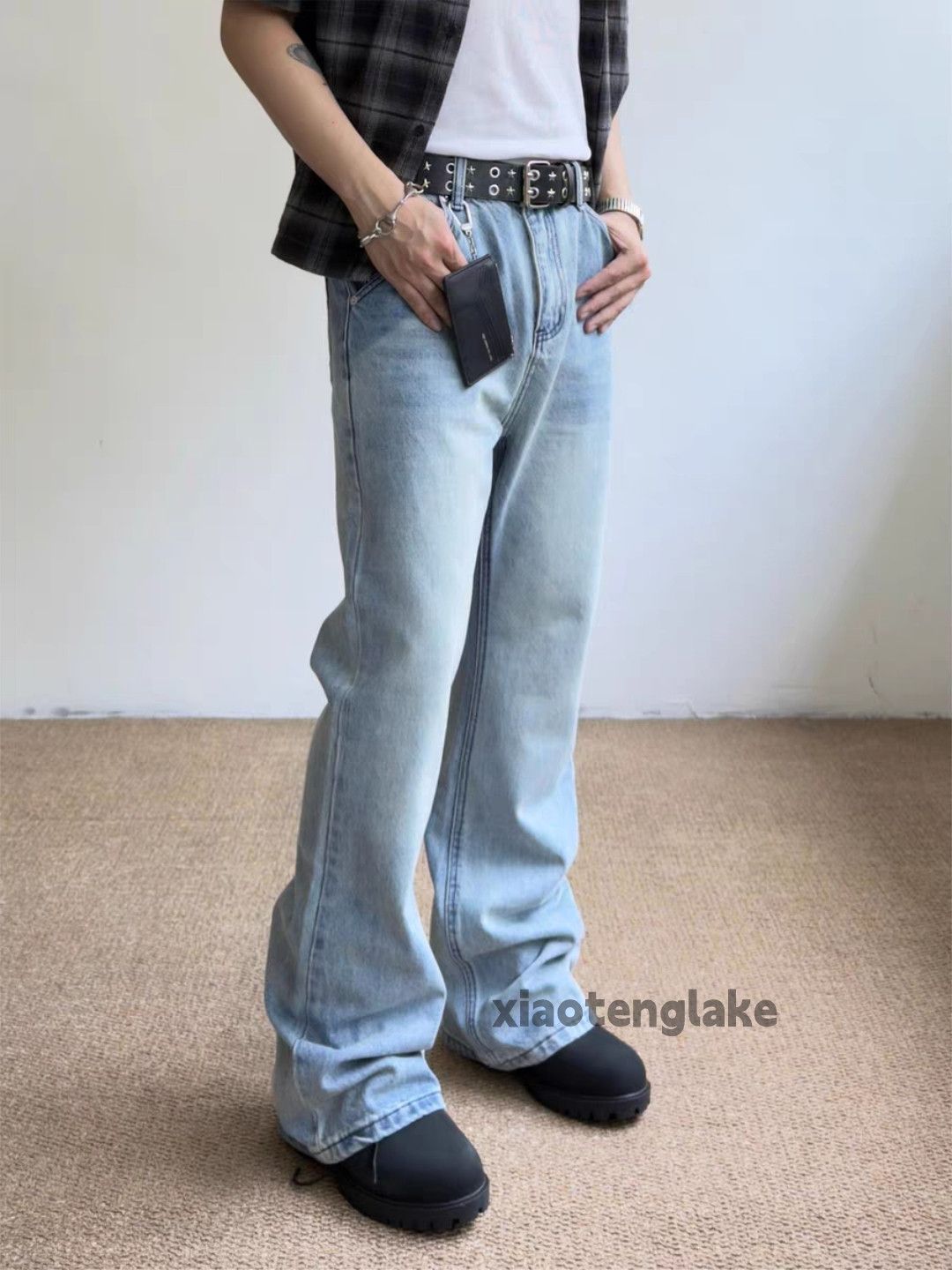 Jean zx Balenciaga rickowens style distressed flared faded jeans Size US 32 / EU 48 - 2 Thumbnail