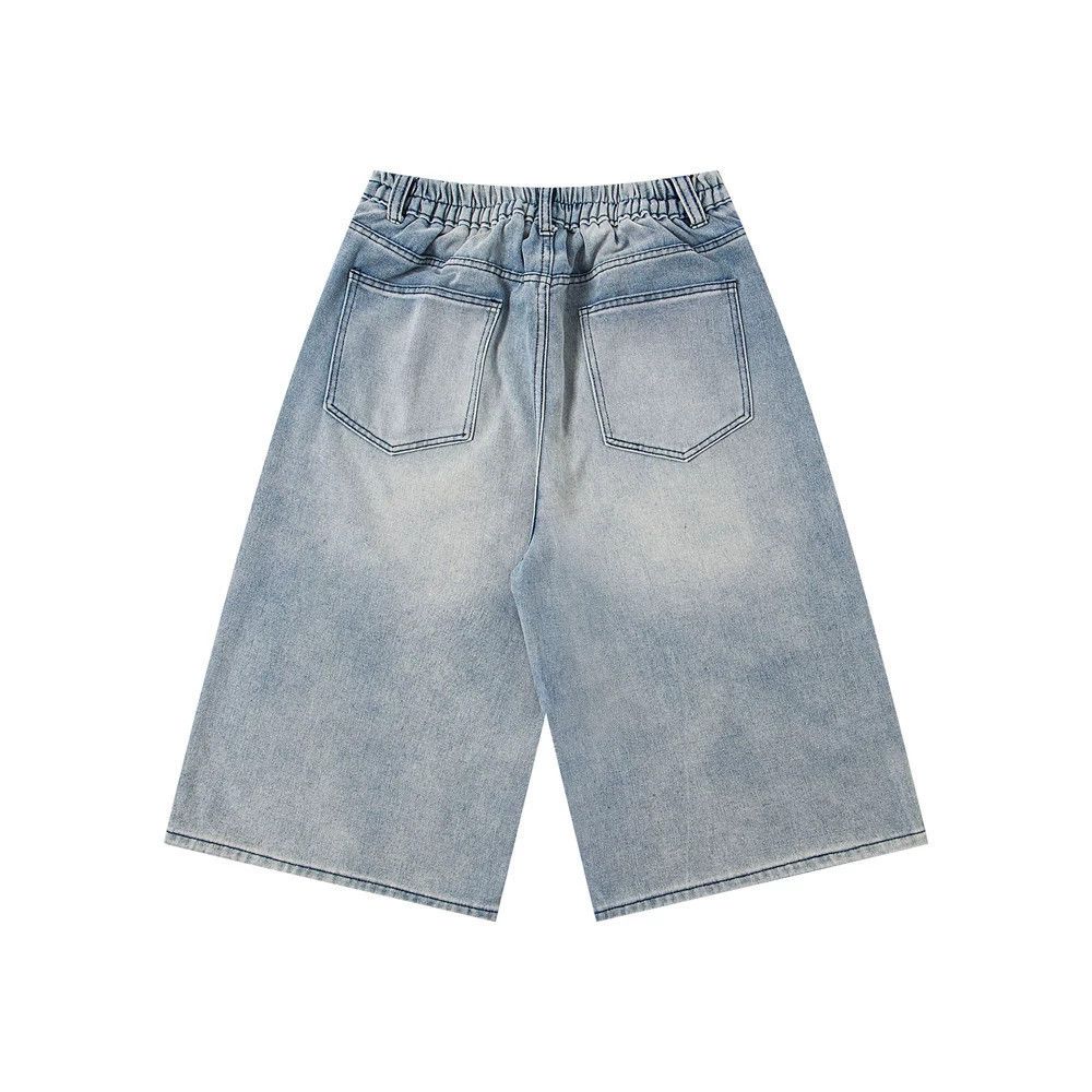 Jean Men's floral graffiti print loose denim shorts Size US 32 / EU 48 - 2 Thumbnail