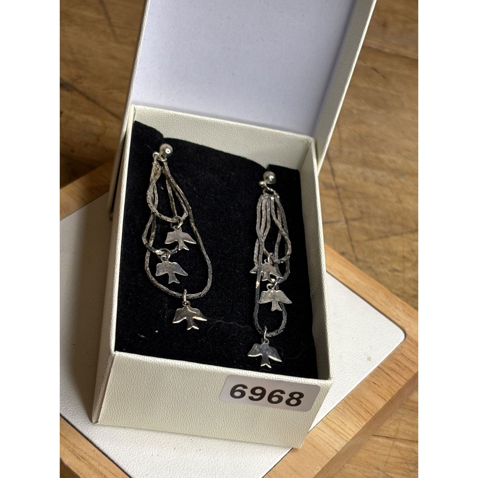Other Silver Dangle Earrings With Bird Charms & Twisted Chains For Size ONE SIZE - 5 Thumbnail
