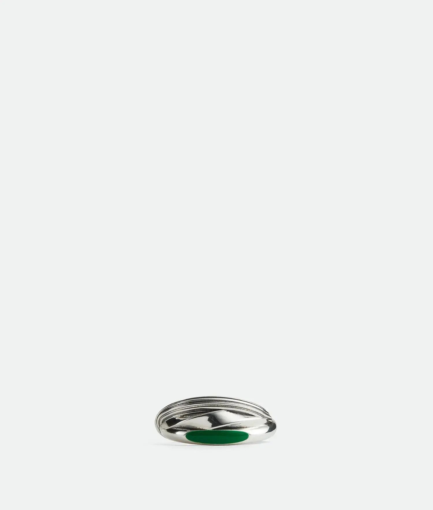 Bottega Veneta o1n1vont0425 Size: 17 / Trio Ring in Silver/Green Size ONE SIZE - 3 Thumbnail