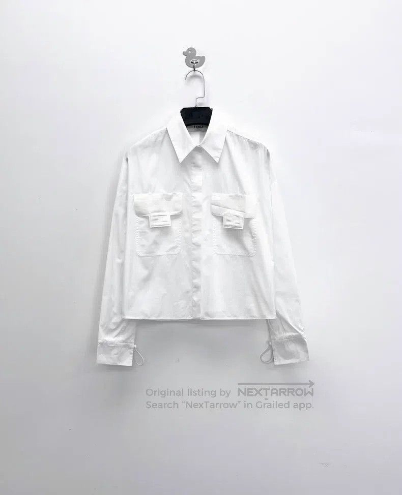 Fendi Fendi size 39 White Broadcloth Pocket 3D Relief Double F Sh Size M / US 6-8 / IT 42-44 - 1 Thumbnail