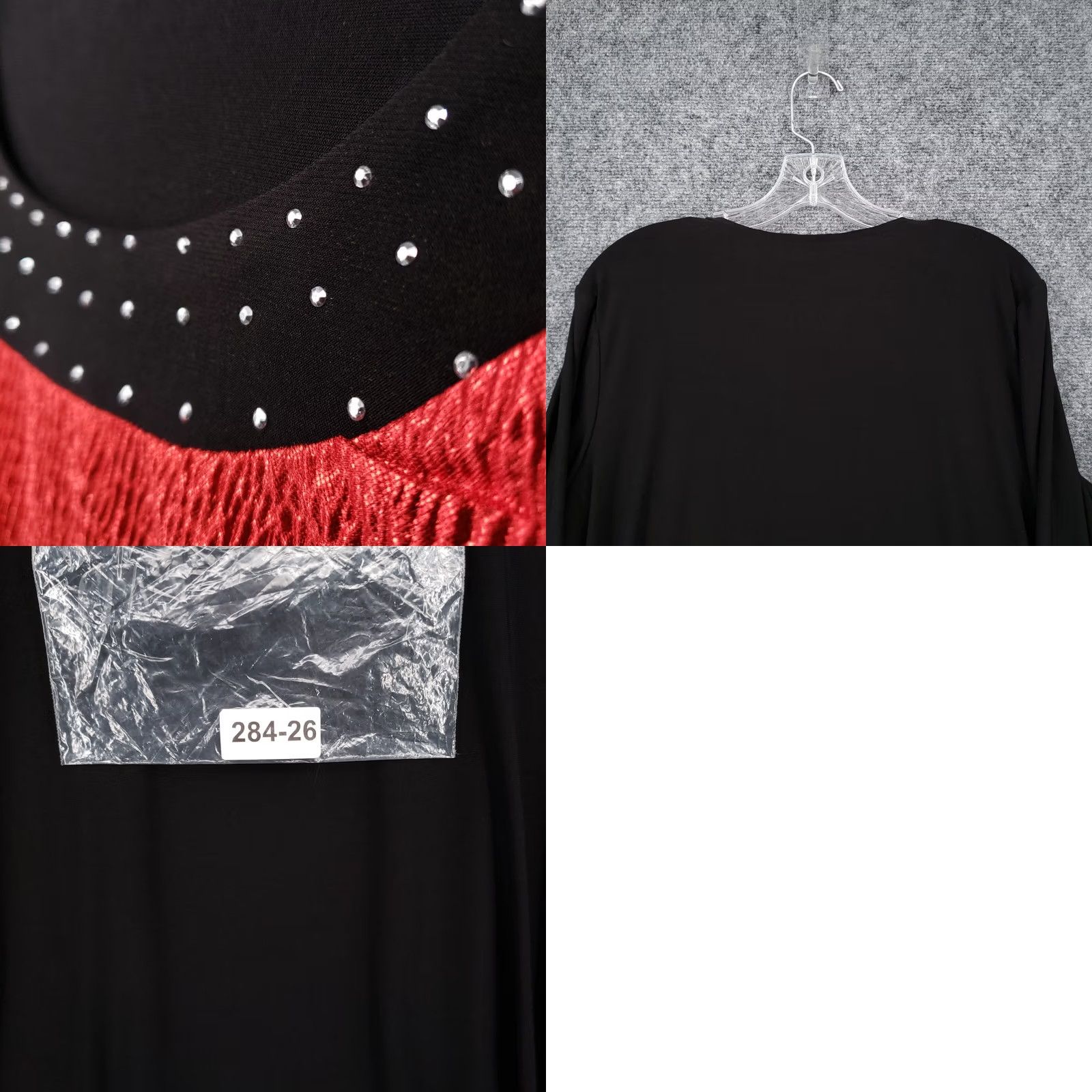 Vintage Coral Bay Top Women M Medium Black Red Embellished Blouse Pullover Lagenlook NWT Size M / US 6-8 / IT 42-44 - 9 Thumbnail
