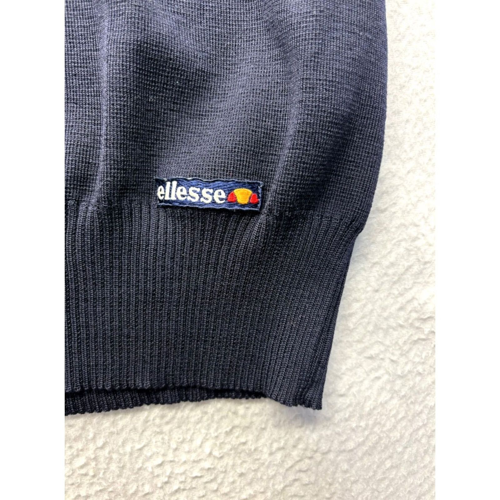 Ellesse VINTAGE Ellesse Mens Wool V-Neck Sweater Vest L Navy Wool Vest Mens L Size US L / EU 52-54 / 3 - 3 Thumbnail