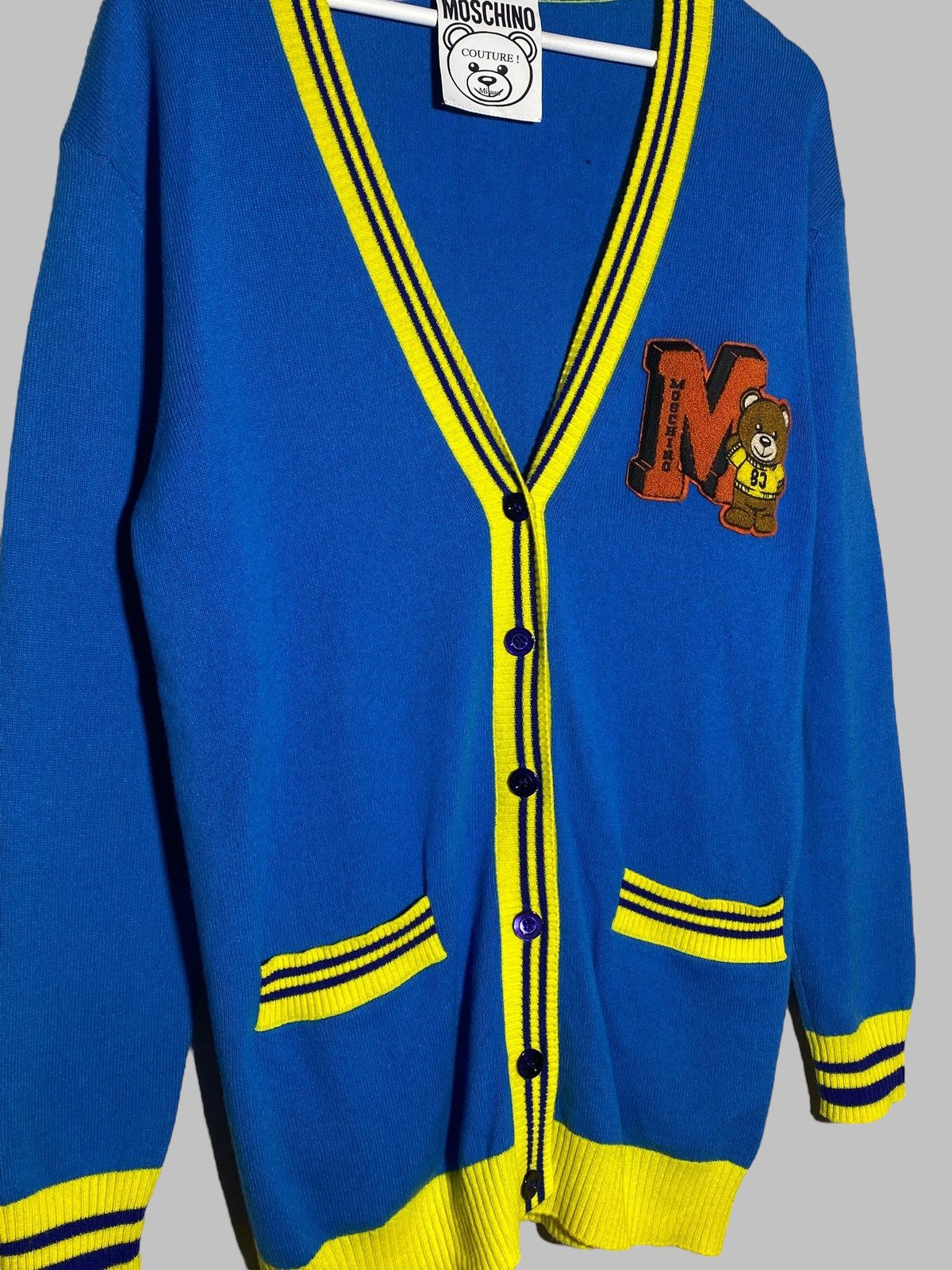 Moschino 🔥 MOSCHINO COUTURE CARDIGAN BEAR COLLEGE LOOK Y2K Size US L / EU 52-54 / 3 - 3 Thumbnail