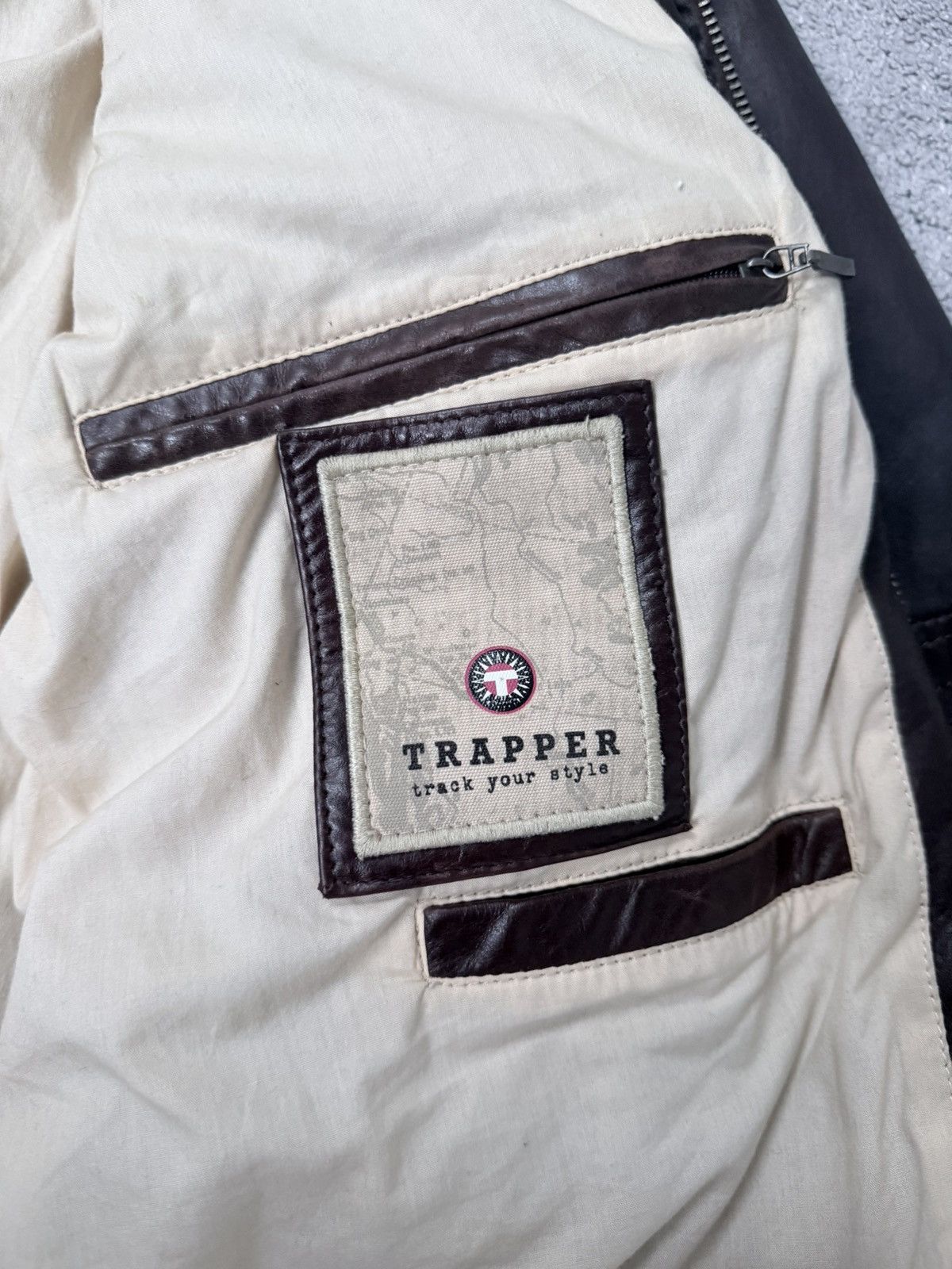 Other Vintage Trapper dark brown leather biker jacket size 50 Size US M / EU 48-50 / 2 - 7 Thumbnail