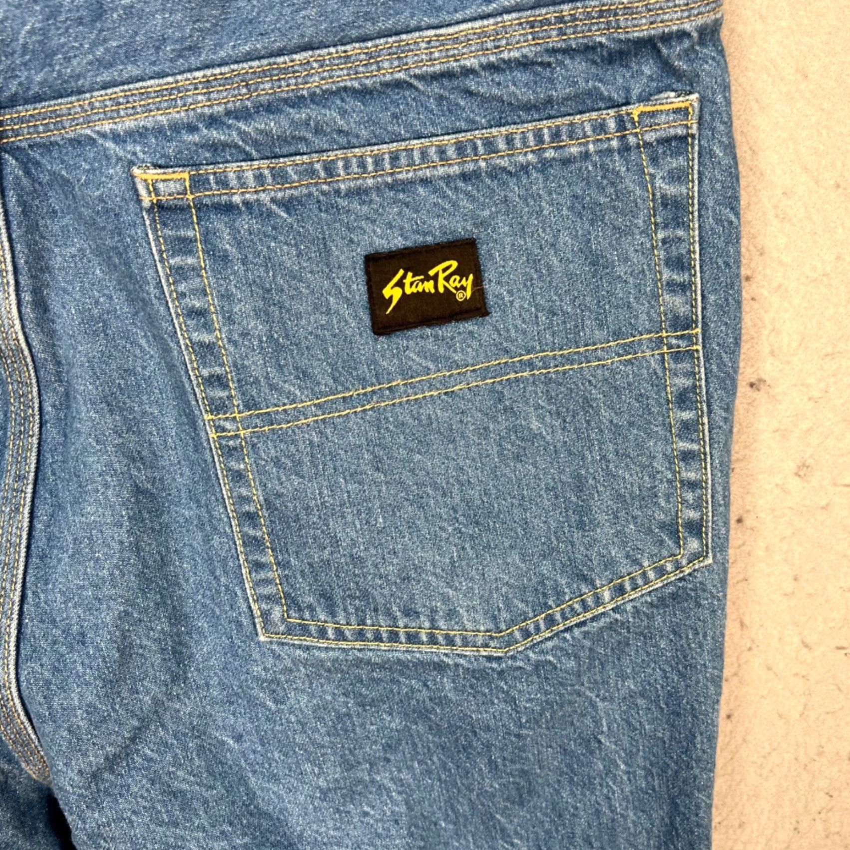 Stan Ray VINTAGE Stan Ray Jeans Mens 35 x 29 Relaxed Fit Distressed Denim Blue Size US 35 - 3 Thumbnail