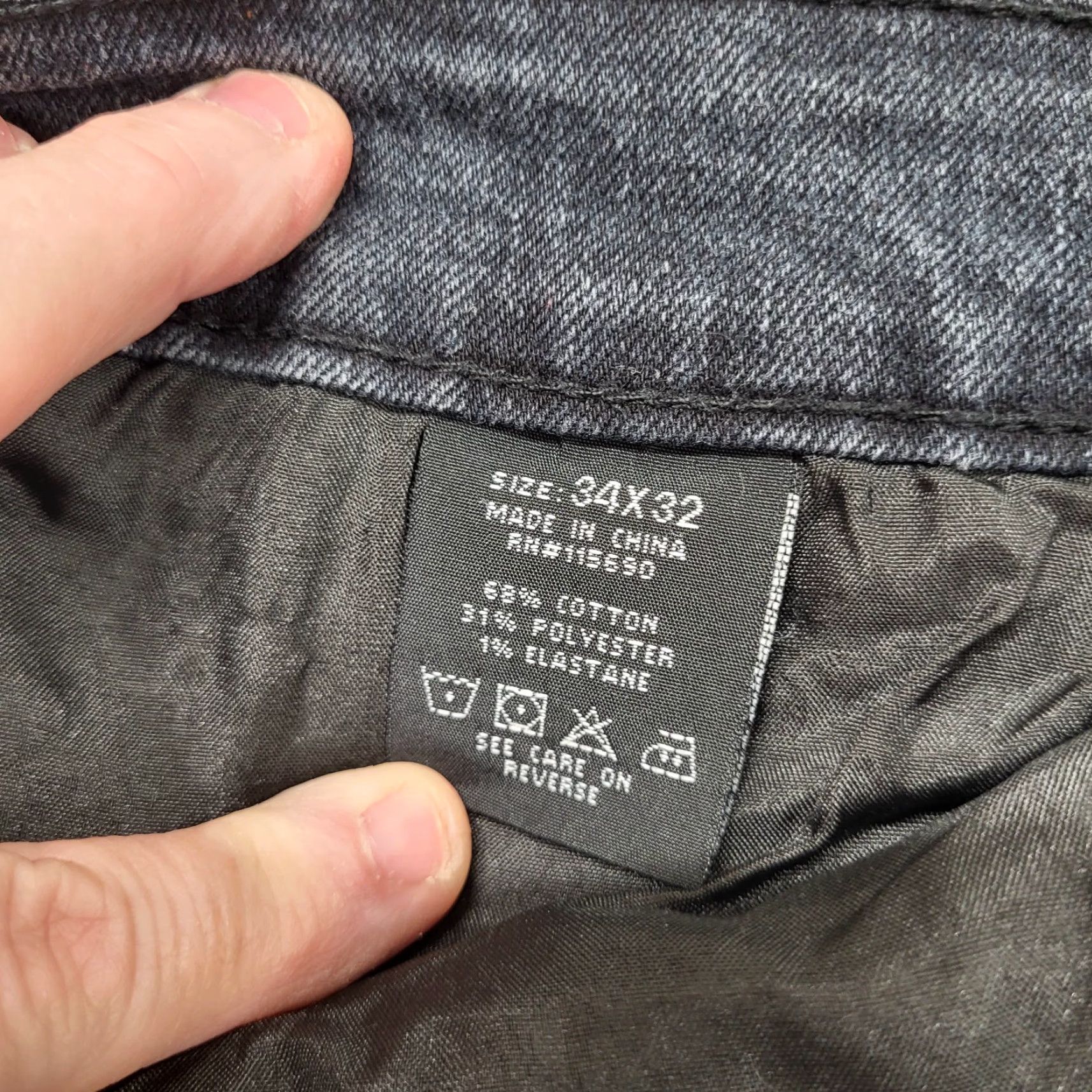 Vintage Refinery Republic Jeans Men’s 34x32 Slim Straight Denim Moto Dark Biker Style Charcoal Gray Jeans Mens Size US 34 / EU 50 - 6 Thumbnail