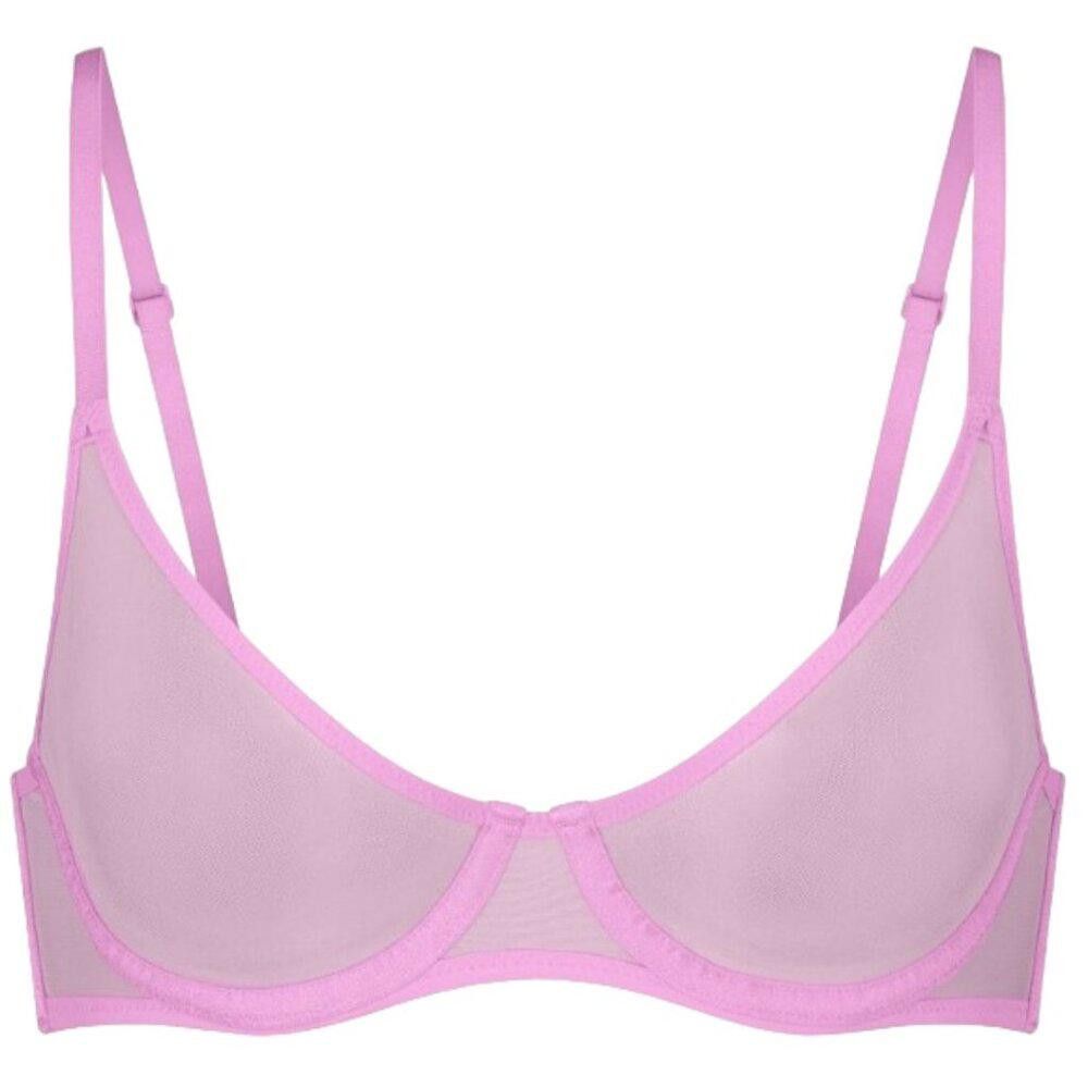 Designer SKB1716 Skims NWT Ultra Fine Mesh Scoop Bra Petal 46DDD Size ONE SIZE - 1 Thumbnail