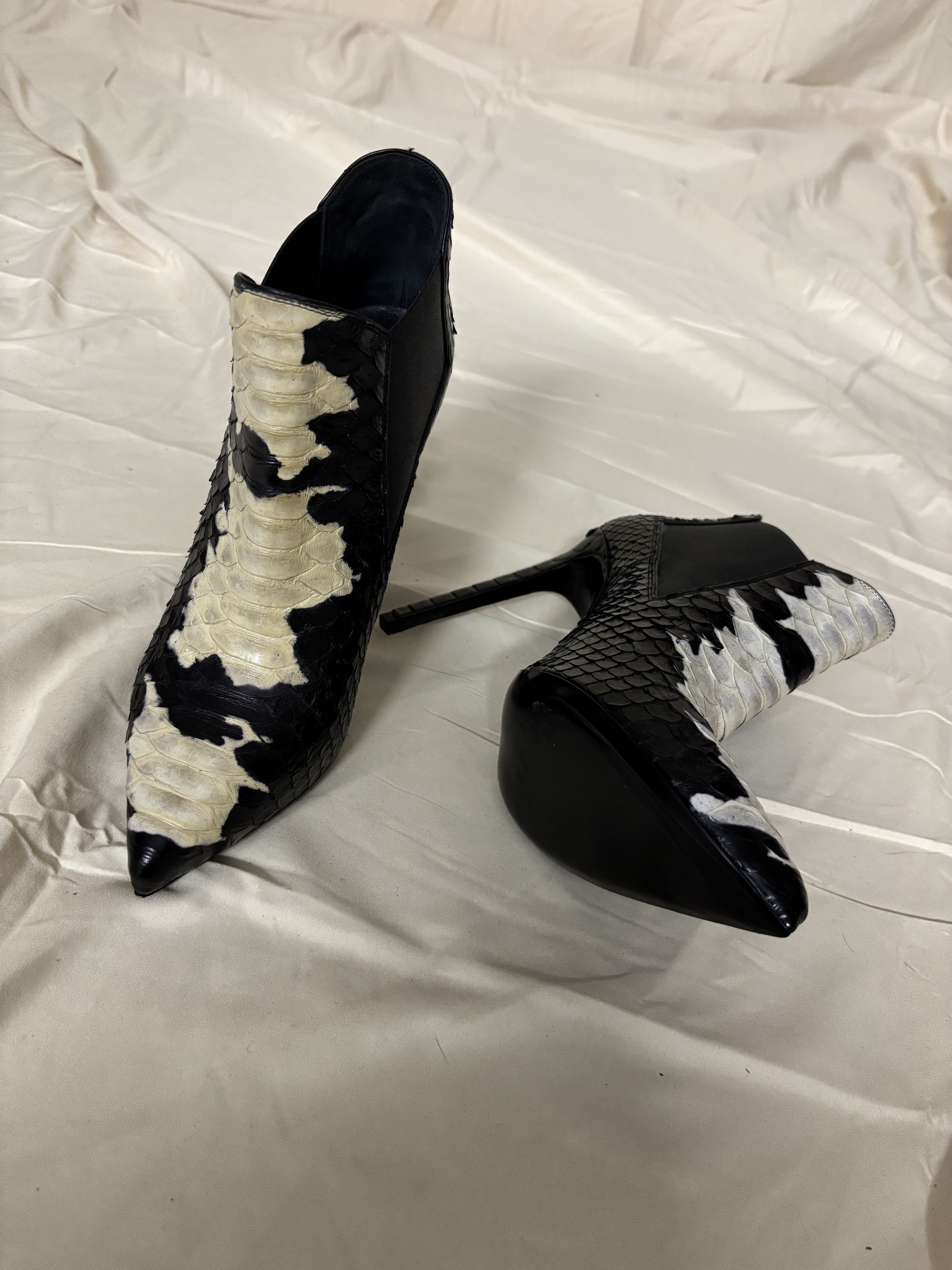 Yves Saint Laurent YSL Snakeskin Boots by Hedi Slimane - NIB, sz 37.5 Size US 7.5 / IT 37.5 - 3 Thumbnail
