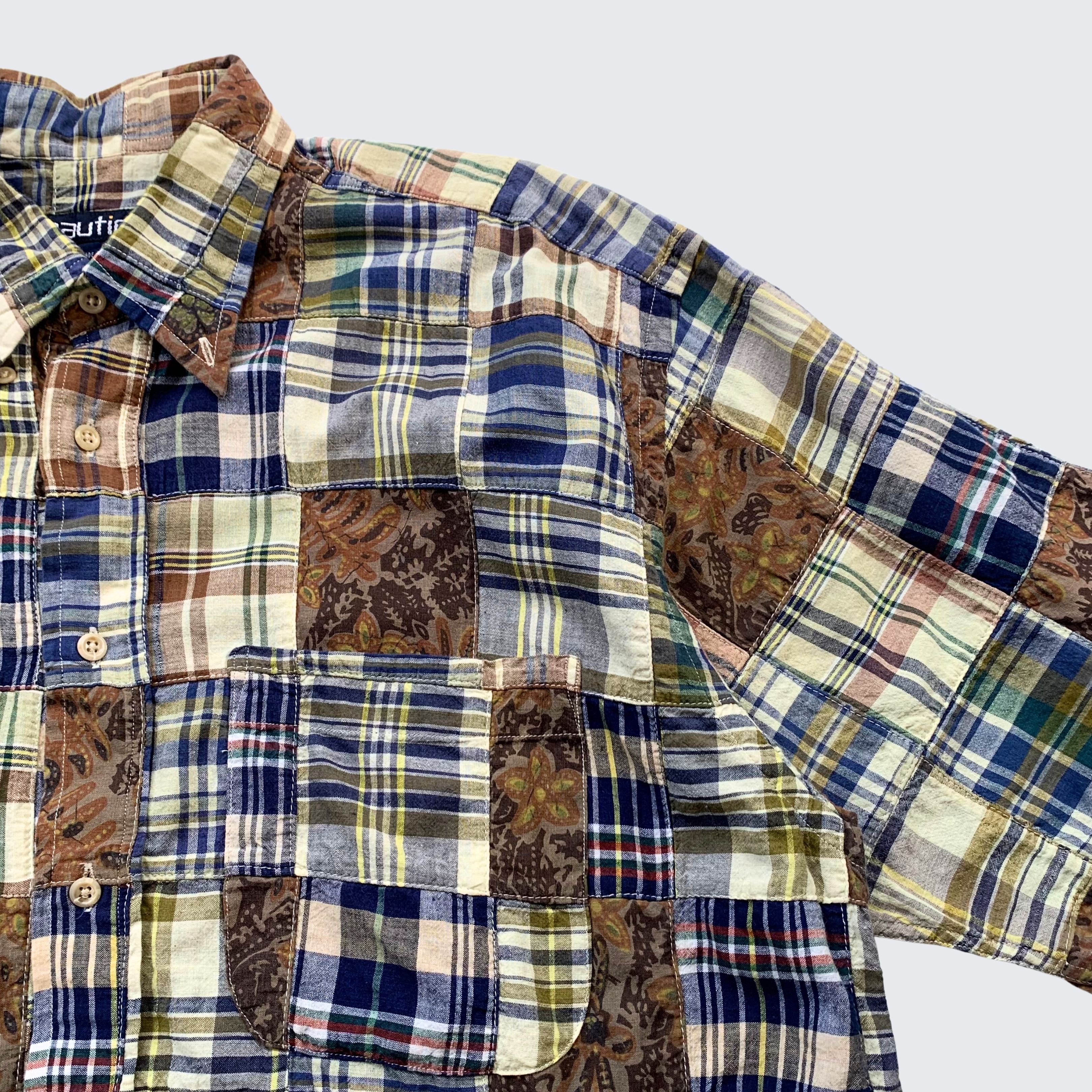 Nautica Patchwork Plaid 1990s Nautica Jeans USA Button Shirt Size US L / EU 52-54 / 3 - 4 Thumbnail