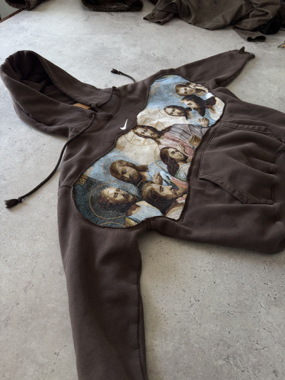 Japanese Brand Nike Vintage Central Logo Reworked Ave-Maria God Hoodie Size US M / EU 48-50 / 2 - 2 Thumbnail