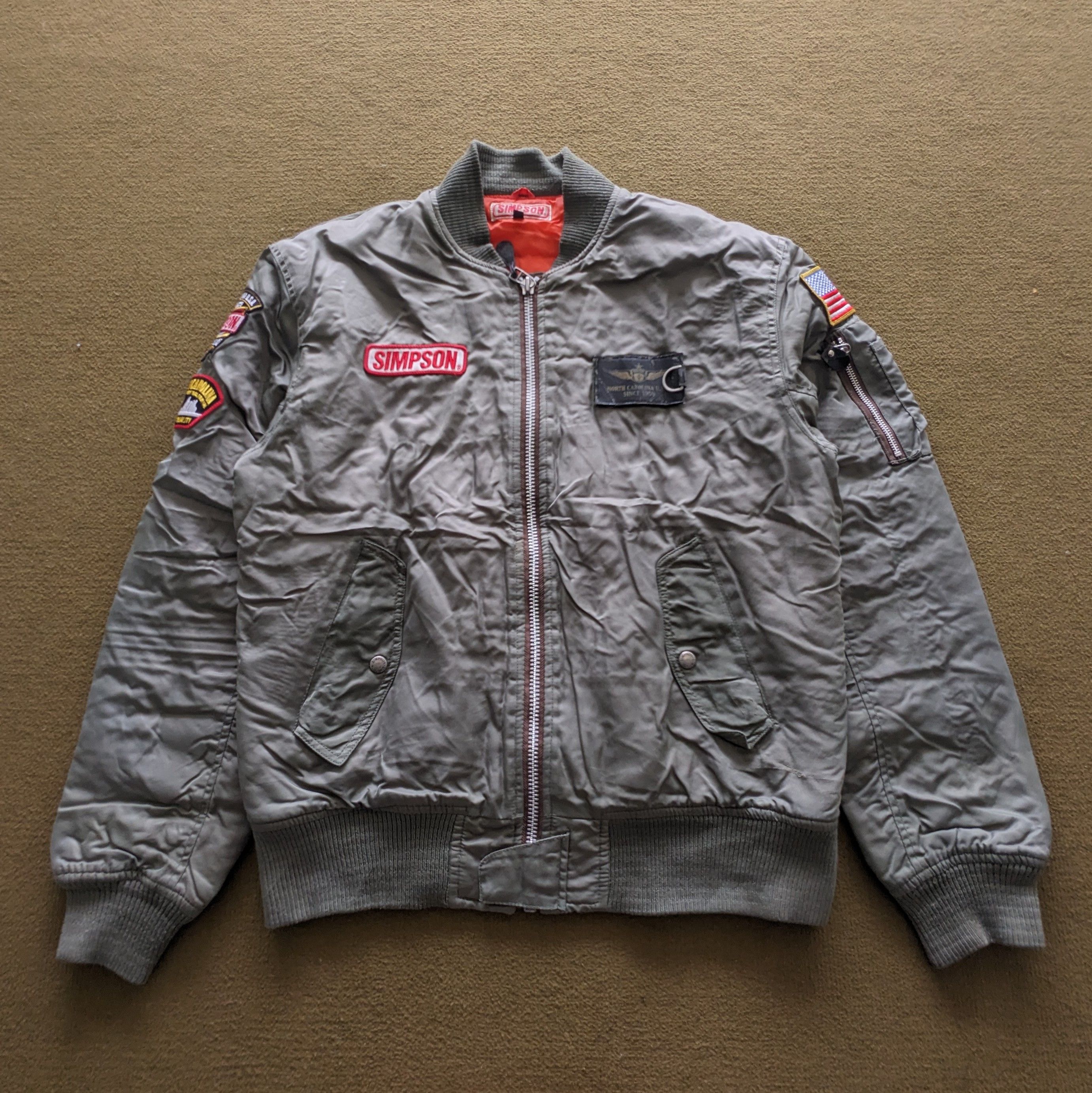 Vintage Vintage SIMPSON NORTH CAROLINA Bomber Jacket Size US L / EU 52-54 / 3 - 3 Thumbnail