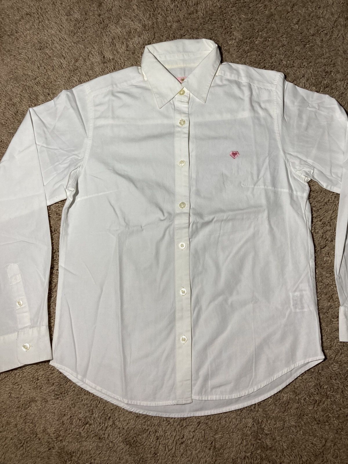 Super Lovers 2000s Super Lovers Heart Button Up Shirt 90s Harajuku Size US XS / EU 42 / 0 - 2 Thumbnail
