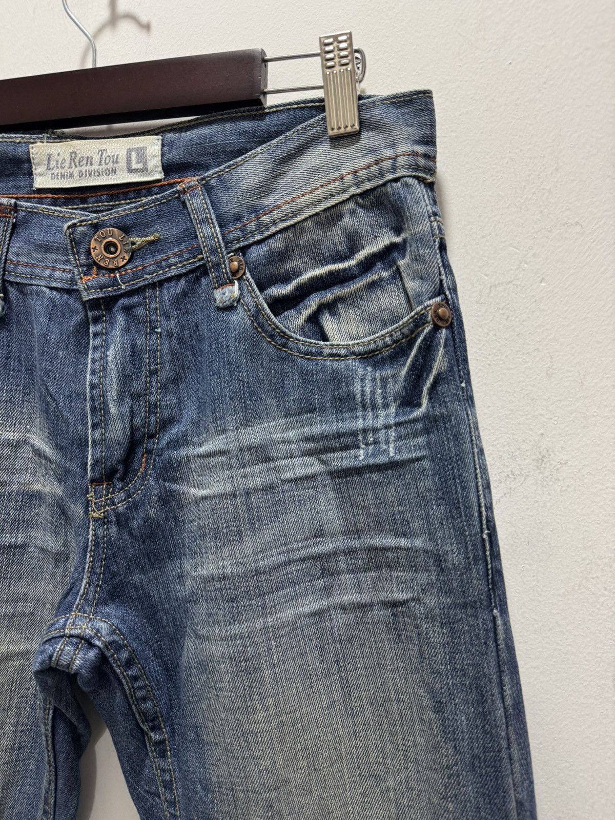 Japanese Brand JAPANESE STYLE LIE REN TOU VERY RARE DESIGN DISTRESSED DENIM Size US 28 / EU 44 - 8 Thumbnail