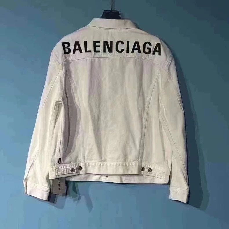 Balenciaga Balenciaga white embroidered logo denim jacket-2506 Size US M / EU 48-50 / 2 - 2 Thumbnail