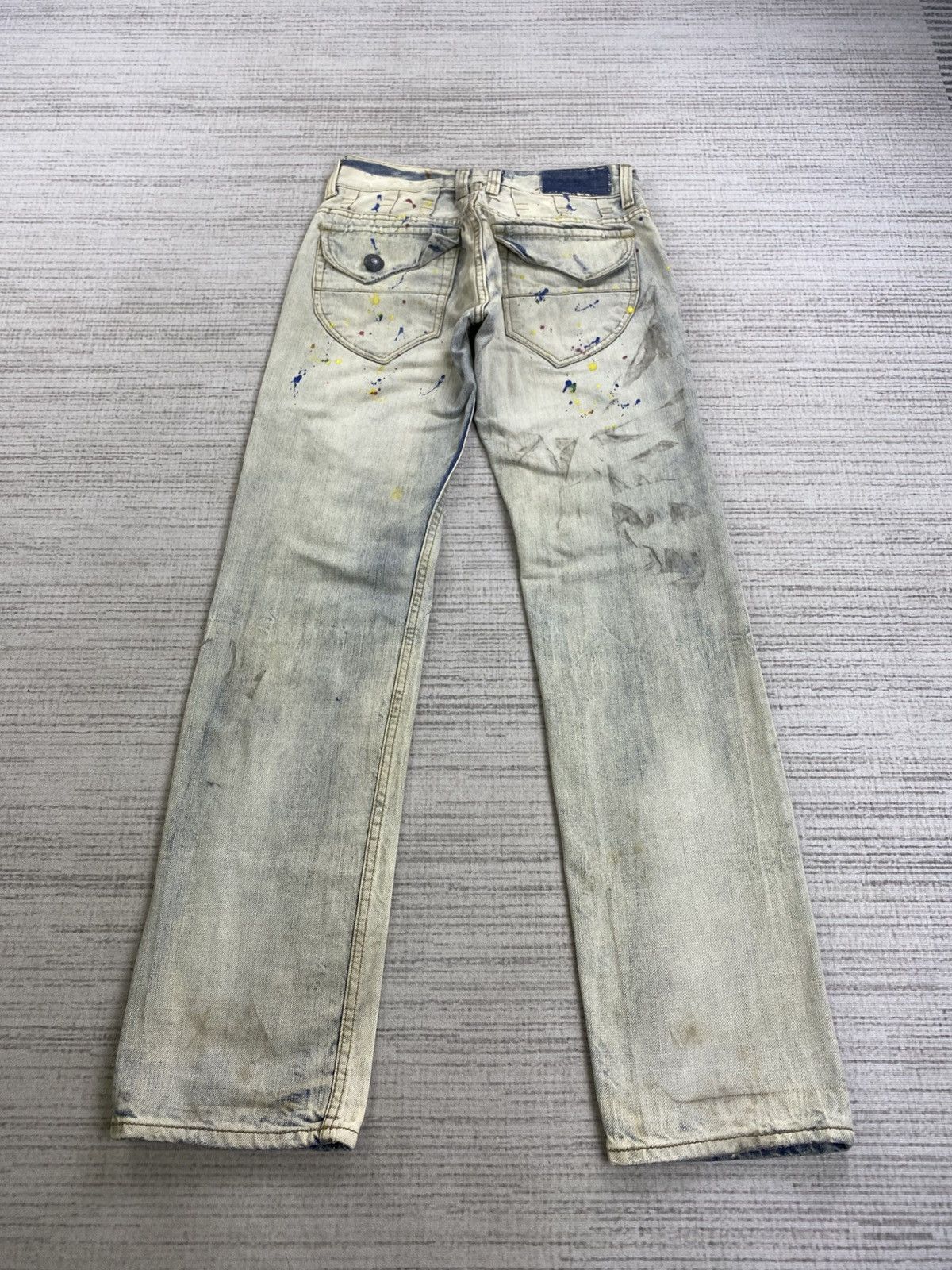 If Six Was Nine 🔥Vtg A Nameless Brand Splatter Paint Distressed Denim Jeans Size US 28 / EU 44 - 2 Thumbnail