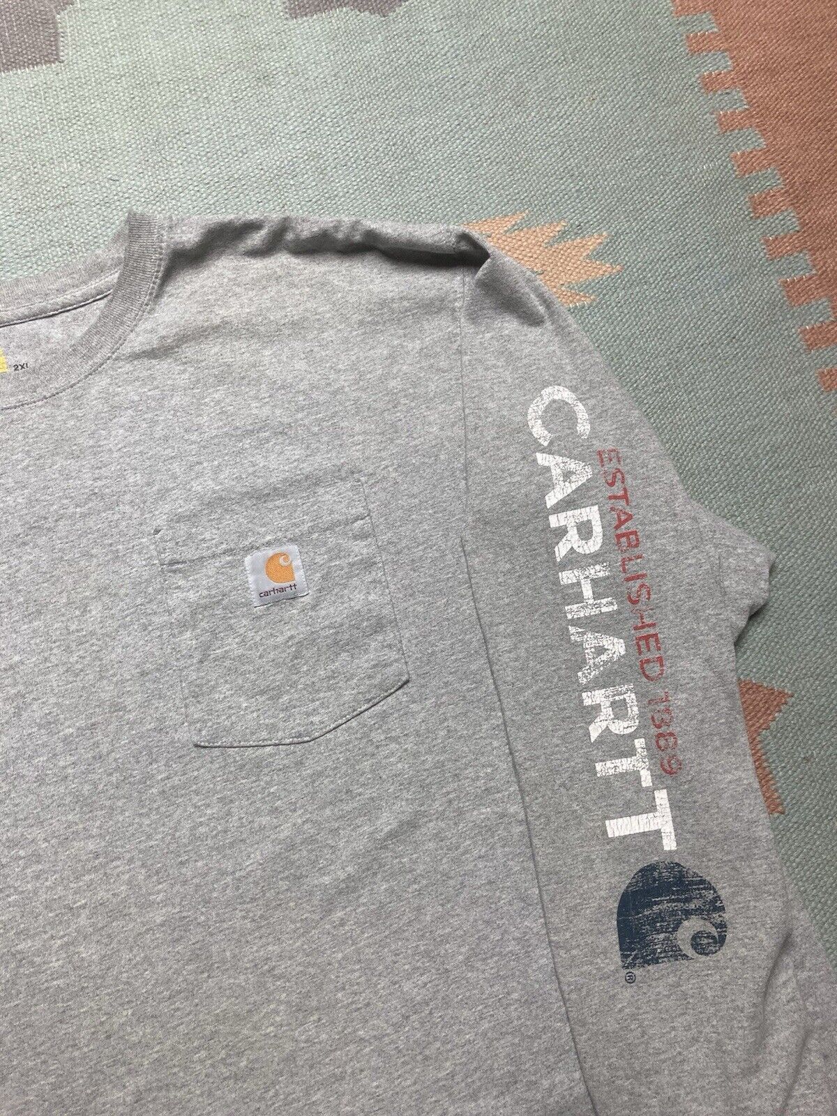 Carhartt × Vintage Carhartt pocket t shirt heather original fit spell out XXL Size US XXL / EU 58 / 5 - 3 Thumbnail