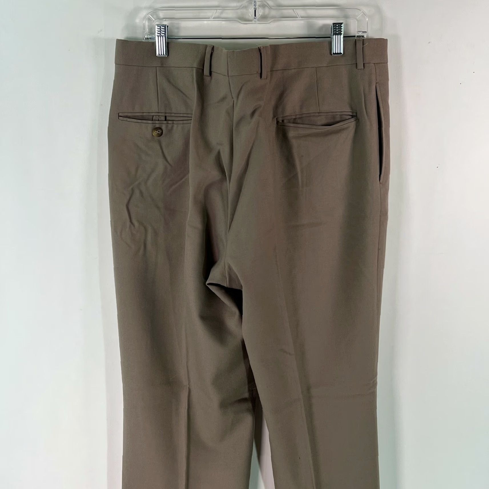 Stanley Blacker Stanley Blacker Mens Dress Pant Pant Casual Tan 36X32 Regular Straight Flat Front Belt Loops to Inseam 32in - Vintage No, 100% Genuine US Seller Size US 36 / EU 52 - 4 Thumbnail