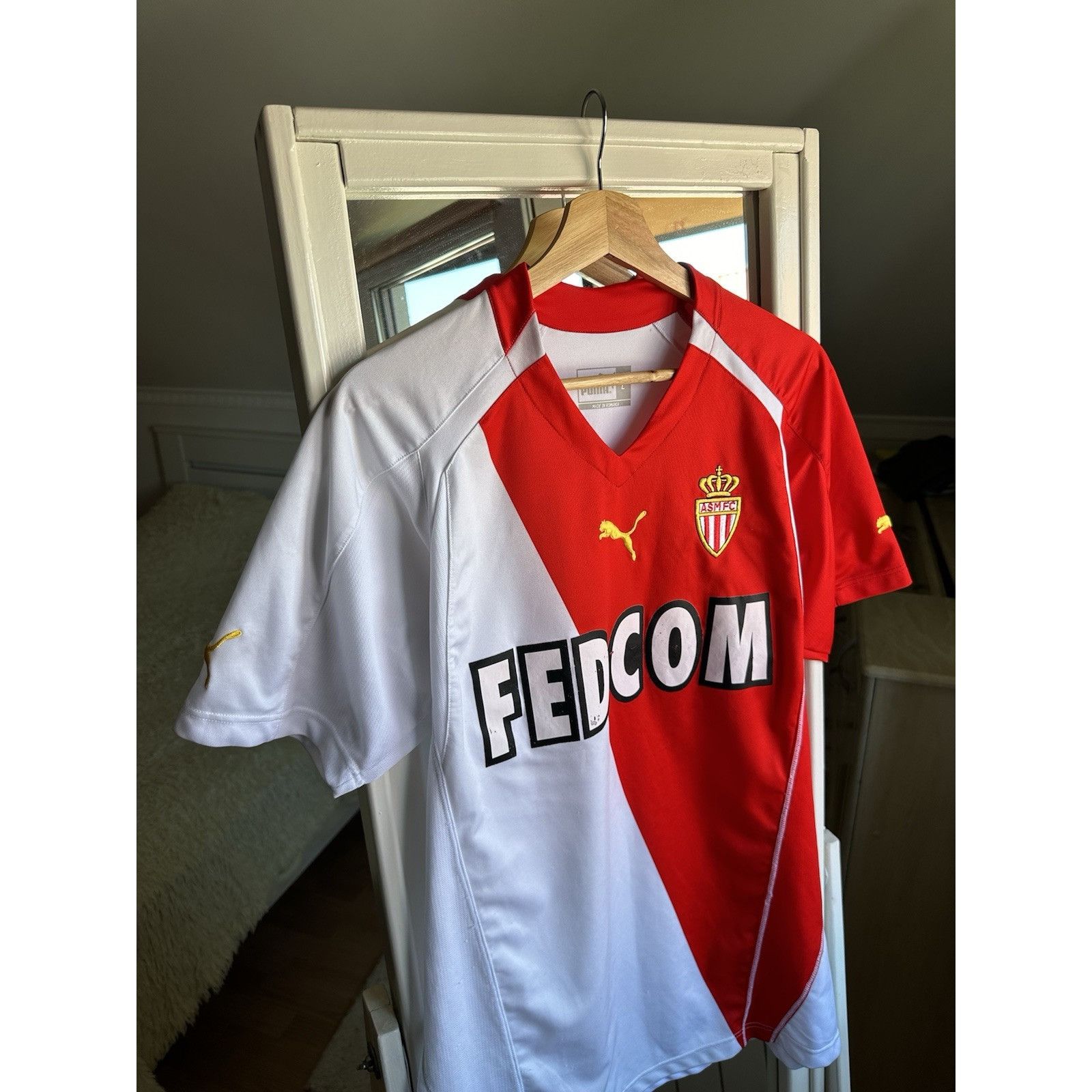 Puma Monaco Home football shirt 2001 - 2002 Soccer Jersey Sz L Size US L / EU 52-54 / 3 - 5 Thumbnail