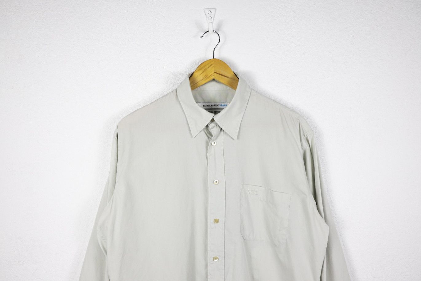 Yves Saint Laurent Vintage Saint Laurent Paris Jeans YSL Logo Beige Shirt Size US L / EU 52-54 / 3 - 2 Thumbnail
