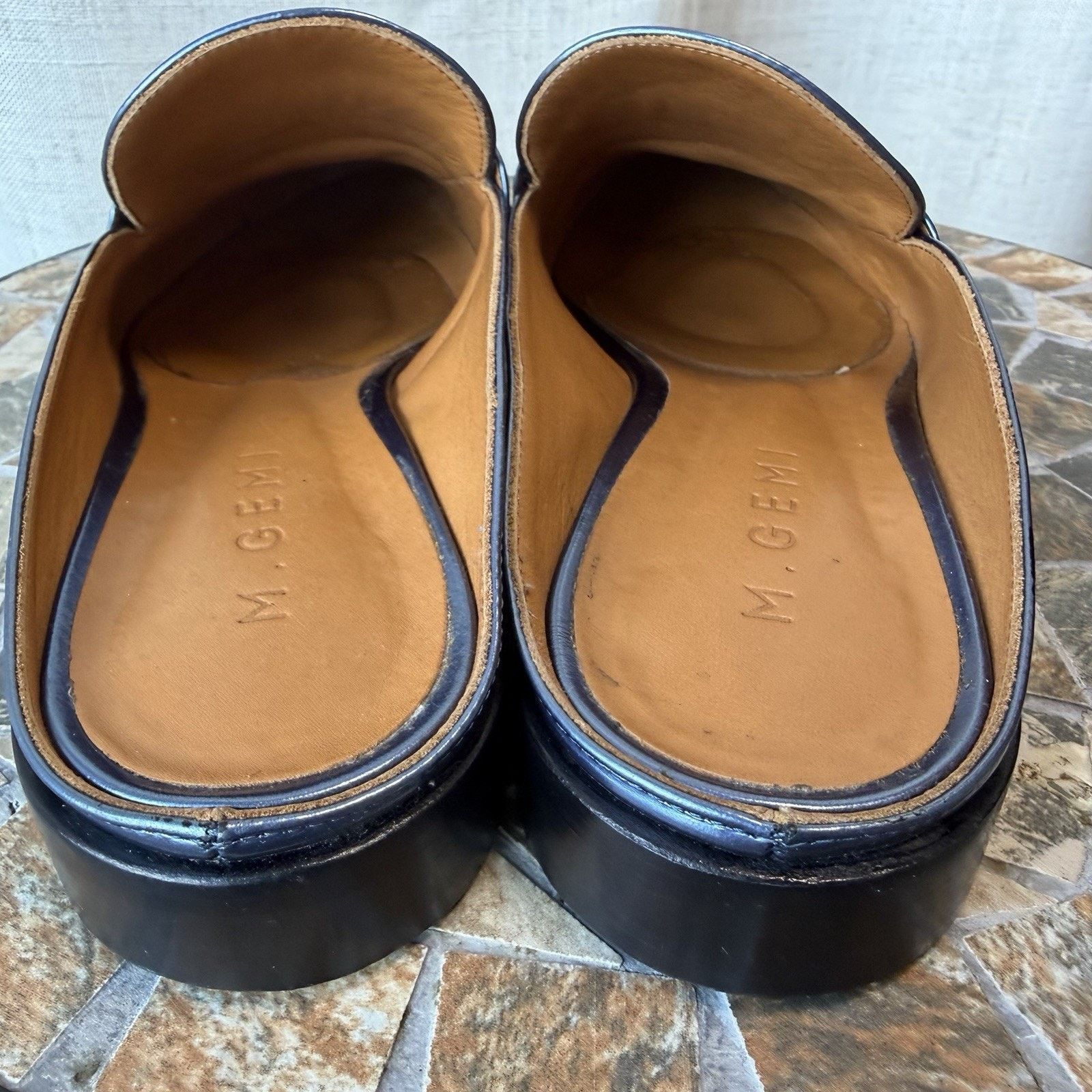 M.Gemi M.Gemi Leather Slide Loafers Navy Blue EU 37Made in Italy Size US 6.5 / IT 36.5 - 2 Thumbnail
