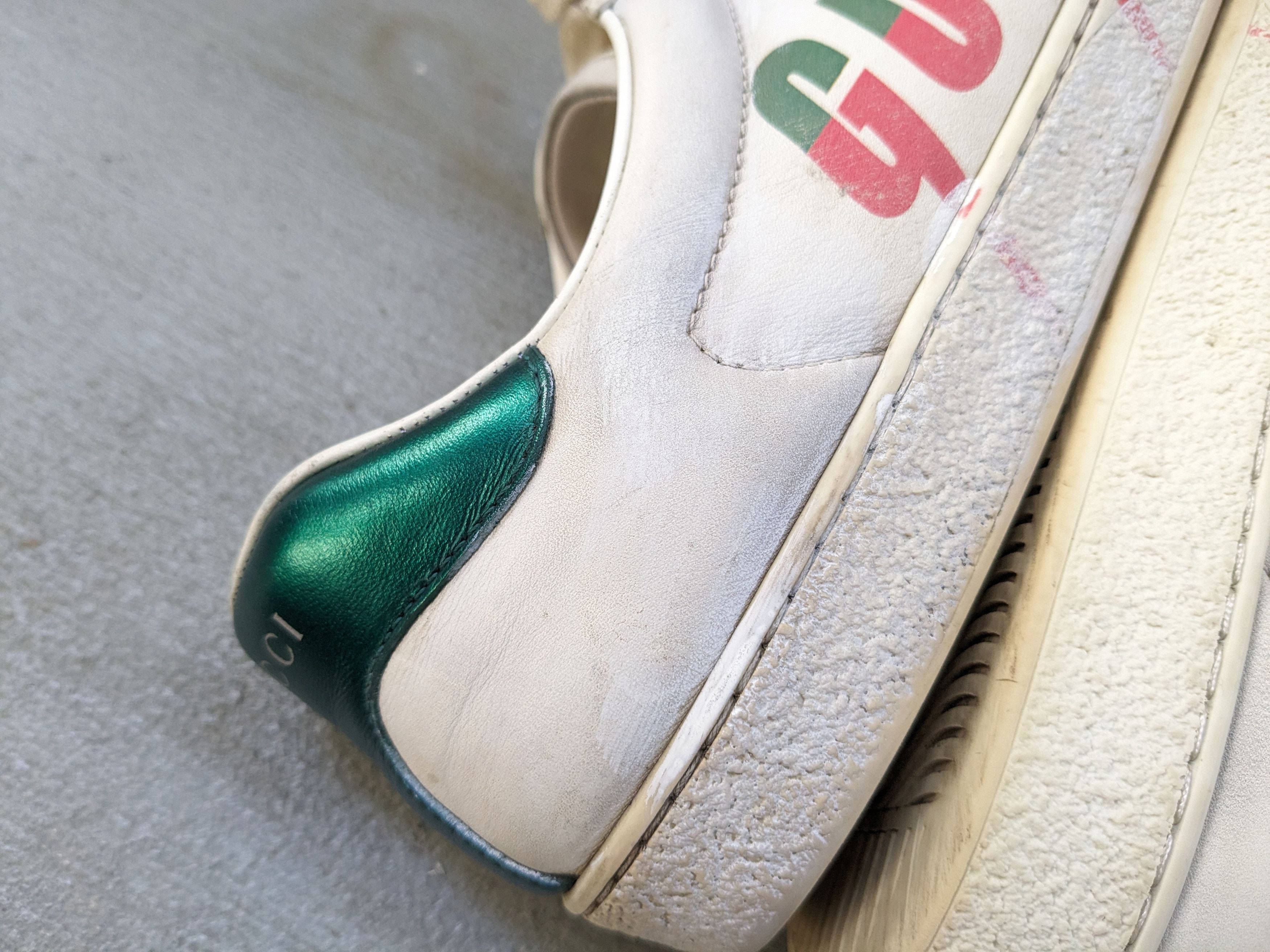 Gucci Gucci Ace Sneakers White 9 Distressed Low Tops Leather Size US 9 / EU 42 - 9 Thumbnail