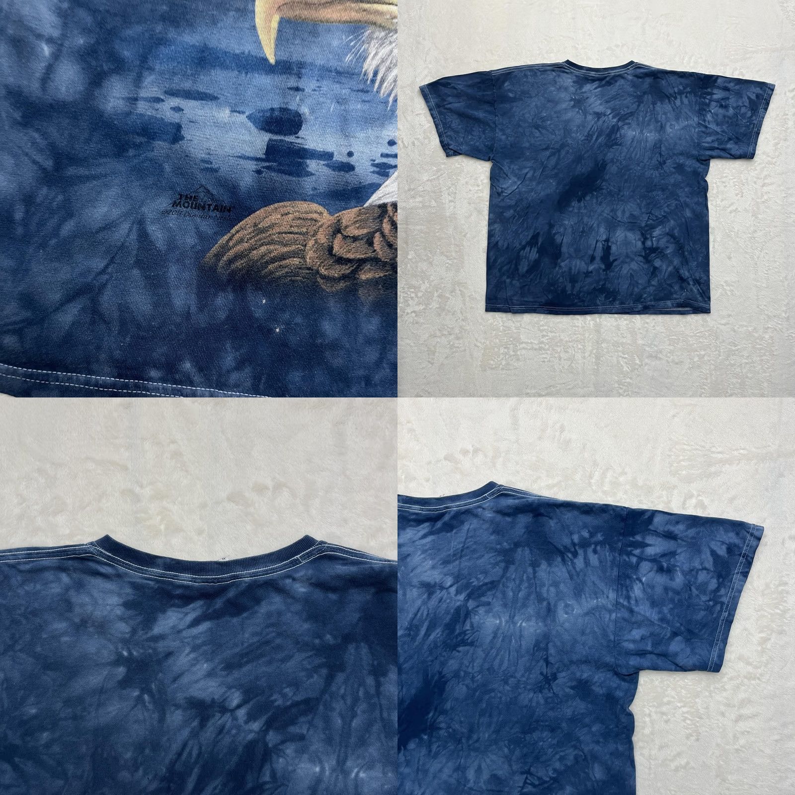 Gildan Y2K The Mountain Bald Eagle American Flag Shirt Mens XL Blue Tie Dye Size US XL / EU 56 / 4 - 8 Thumbnail