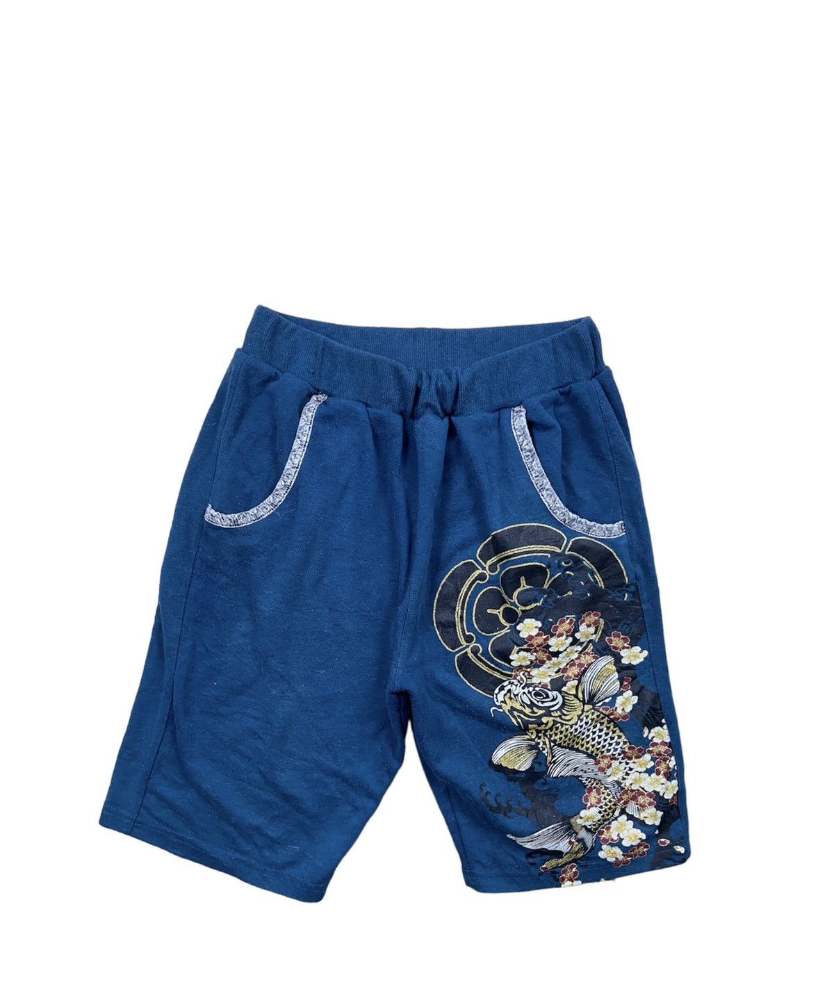 14th Addiction × Japanese Brand Vintage Kara Kuri Koi Japanese Motif Shorts Size US 31 - 1 Thumbnail