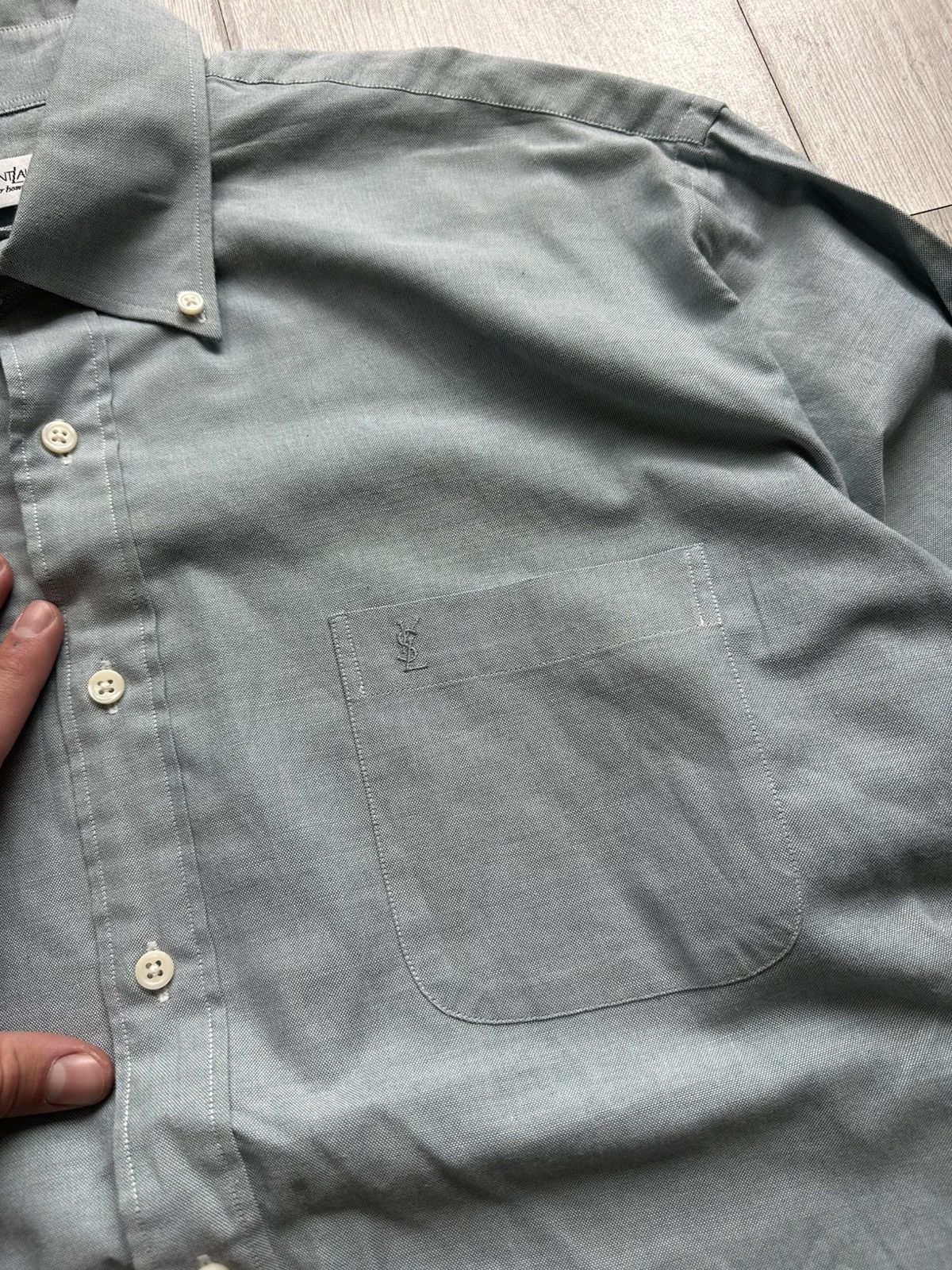 Yves Saint Laurent Vintage Yves Saint Laurent YSL Shirt Button Up Size US XL / EU 56 / 4 - 2 Thumbnail