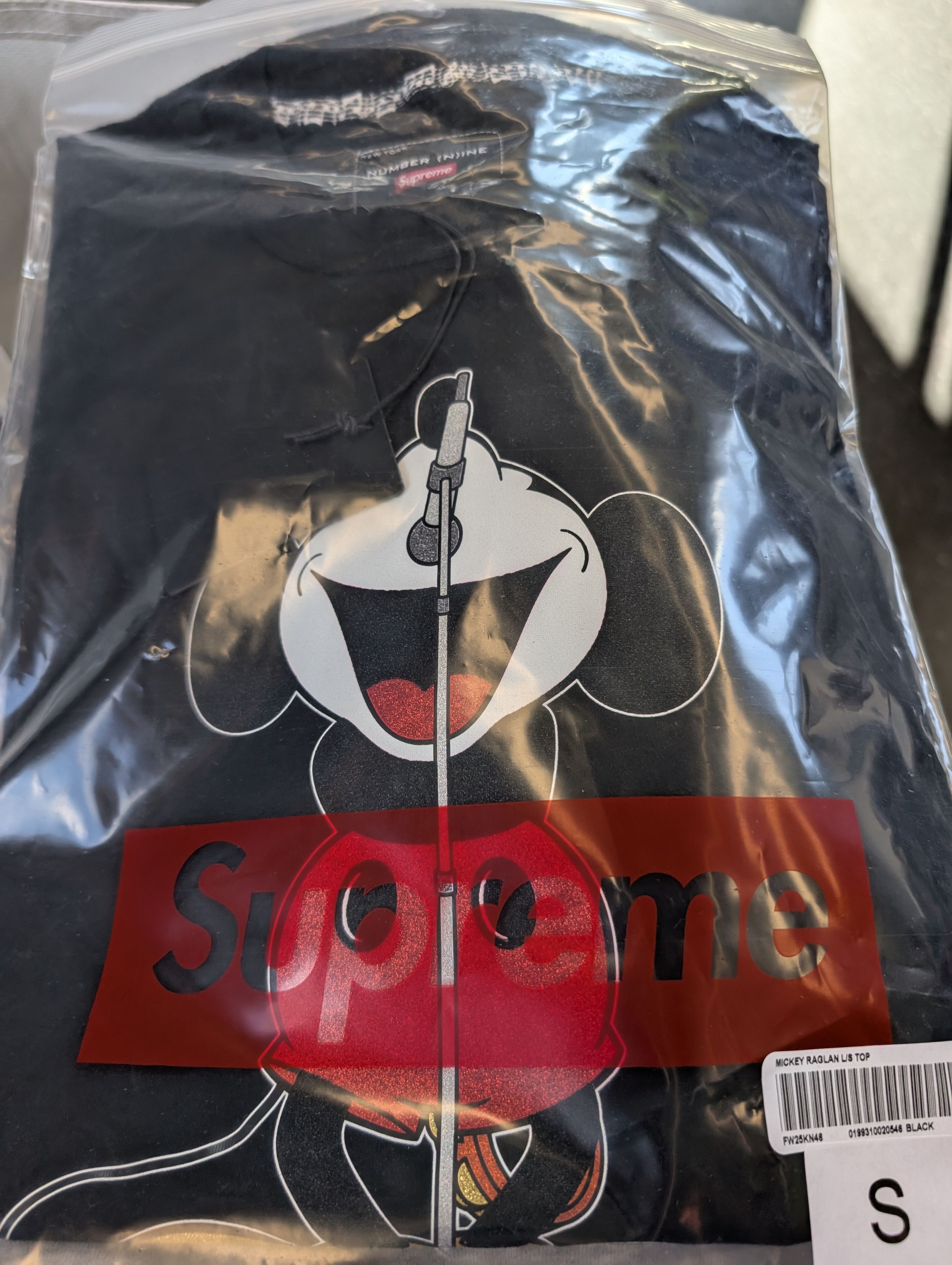 Supreme Mickey Mouse Raglan L/S Top XL Supreme Number (N)ine