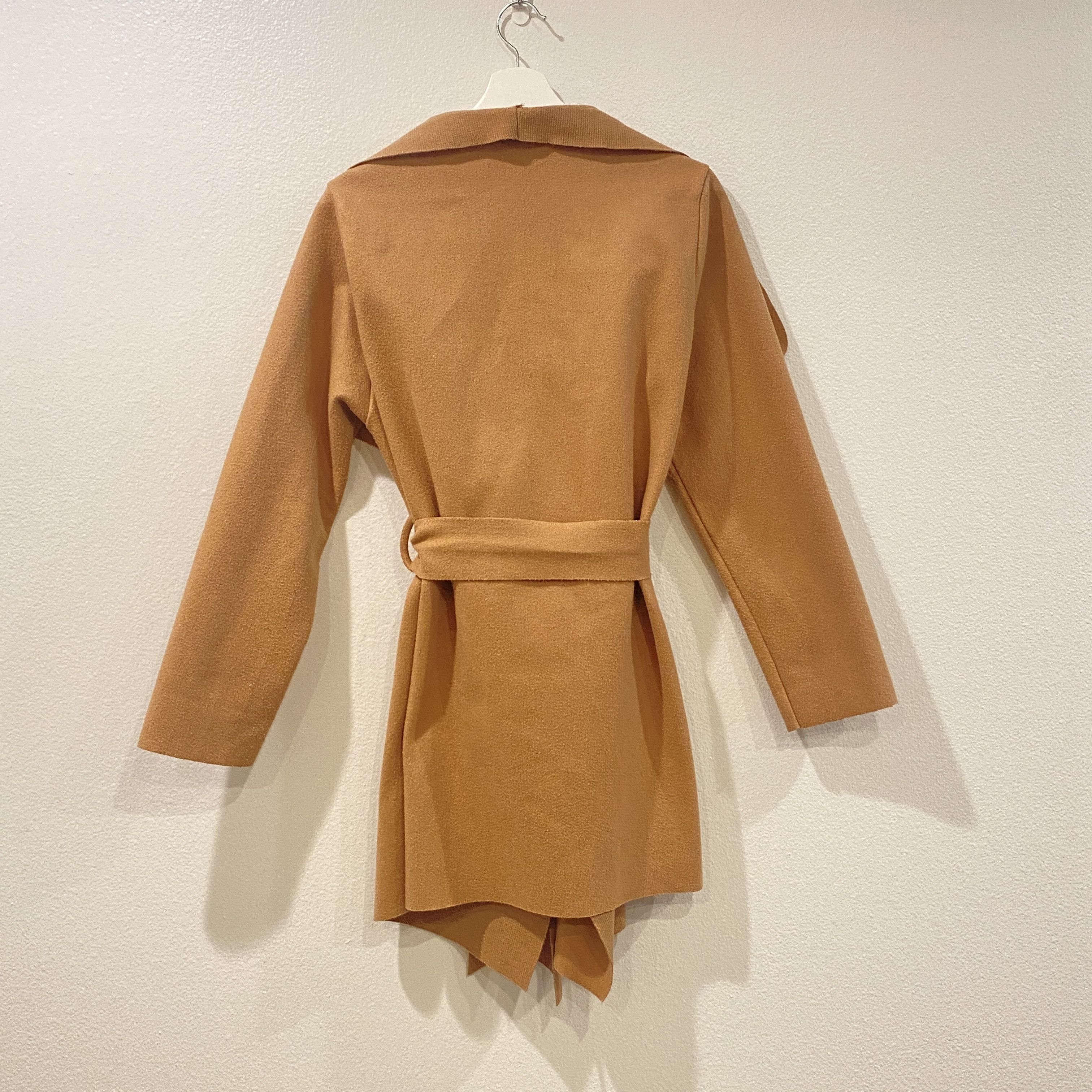 Other Tan Brown Mid-Length Wrap Coat Belted Minimalist Outerwear Size S / US 4 / IT 40 - 4 Thumbnail