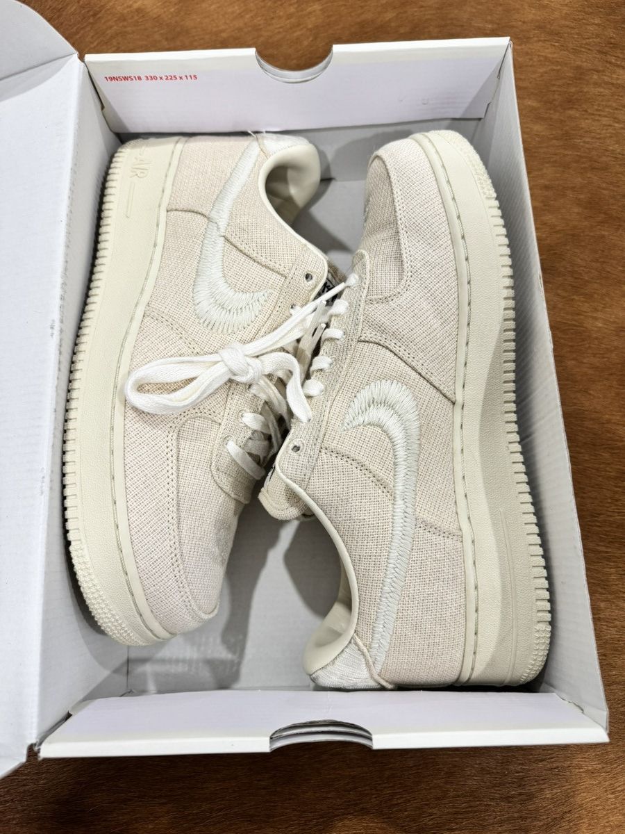 Pre-owned Nike X Stussy Nike Air Force 1 Low Fossil Shoes
