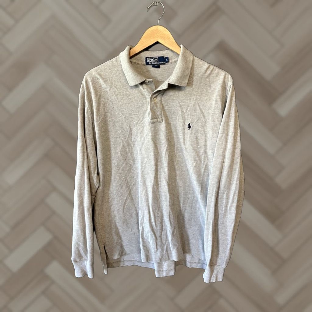 Polo Ralph Lauren Y2K Polo Ralph Lauren Mens Gray Long Sleeve Polo Shirt Size L Size US L / EU 52-54 / 3 - 1 Thumbnail
