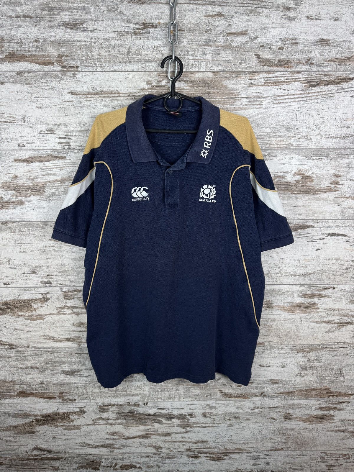 Vintage Mens Vintage Canterbury Scotland rugby polos T-shirt jersey Size US XL / EU 56 / 4 - 2 Thumbnail