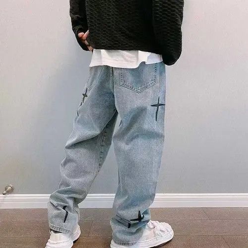 Japanese Brand Washed street hip-hop baggy jeans Size US 33 - 4 Thumbnail