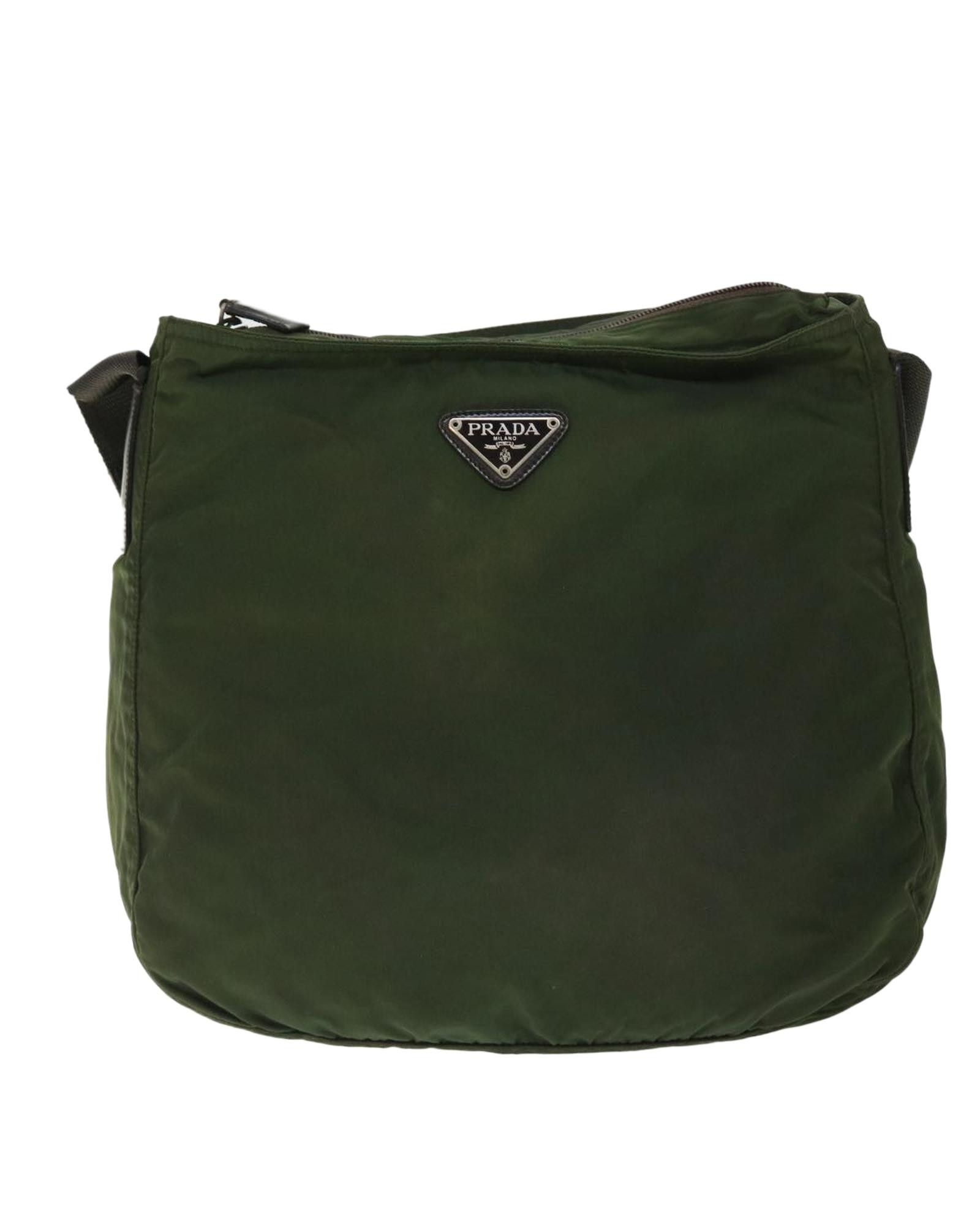 image of Prada Green Synthetic Shoulder Bag, Women's