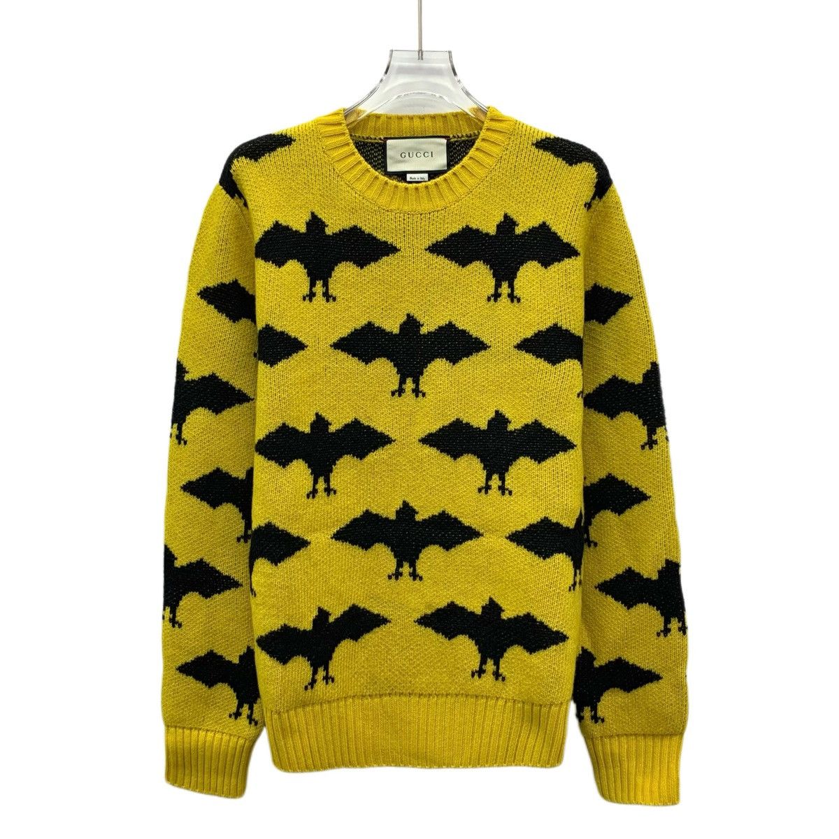 Gucci Gucci Yellow Bat Intarsia Long Sleeve Knit Sweater K26WX Size S / US 4 / IT 40 - 1 Thumbnail