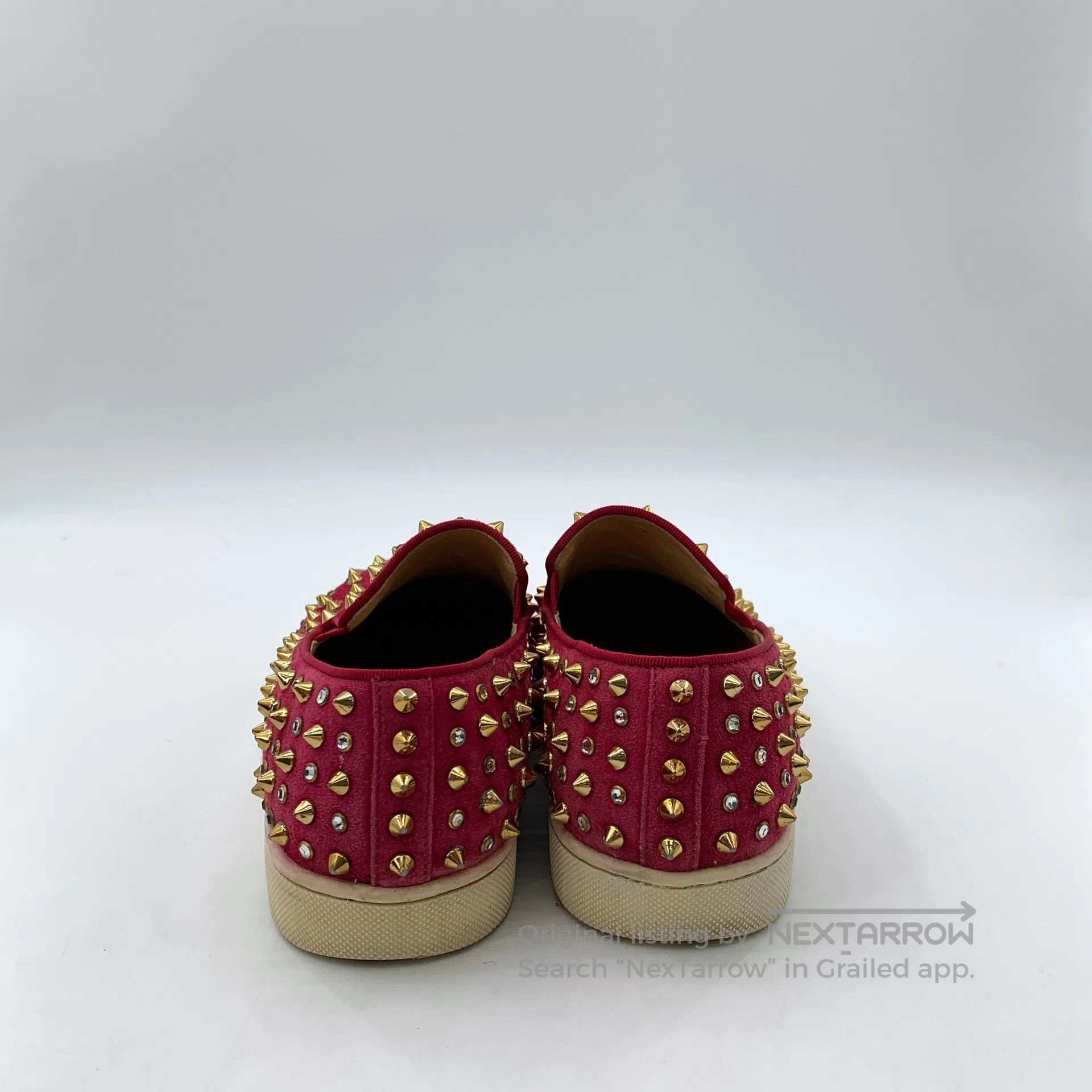 Christian Louboutin Christian Louboutin Red Full Stud Casual Flat Slip-On Loaf Size US 6.5 / IT 36.5 - 4 Thumbnail