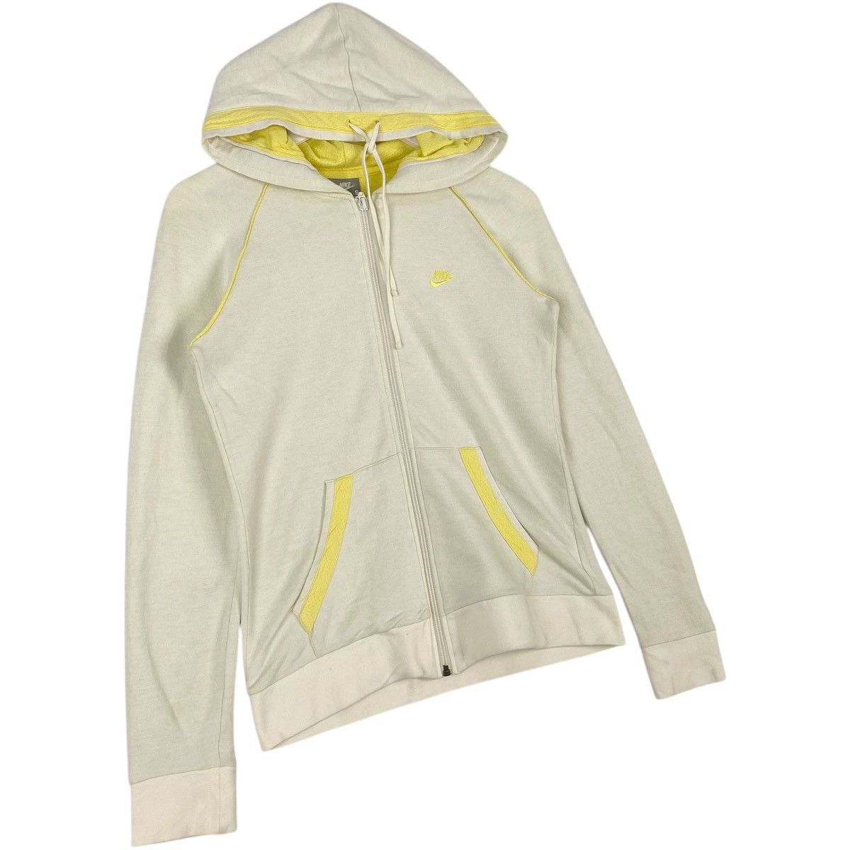 Nike × Vintage Vintage Nike Hoodie Small Embroidered White/Yellow Size S Size S / US 4 / IT 40 - 3 Thumbnail