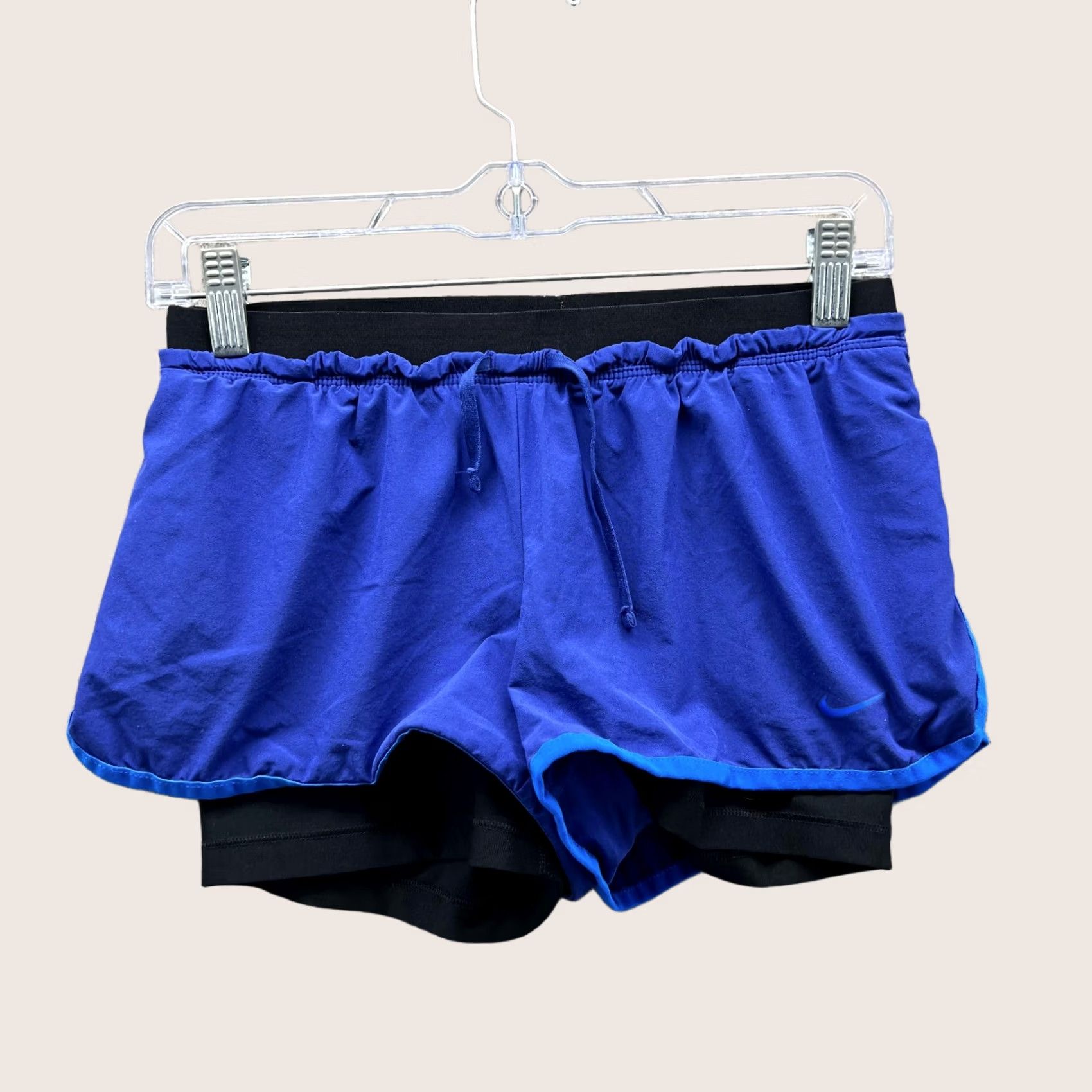 Nike Nike Shorts Women S Blue Athletic Dri Fit Lined Polyester Swoosh, 3 in Inseam, Drawstring, Regular, Gym Training, Activewear Size 28" / US 6 / IT 42 - 1 Thumbnail