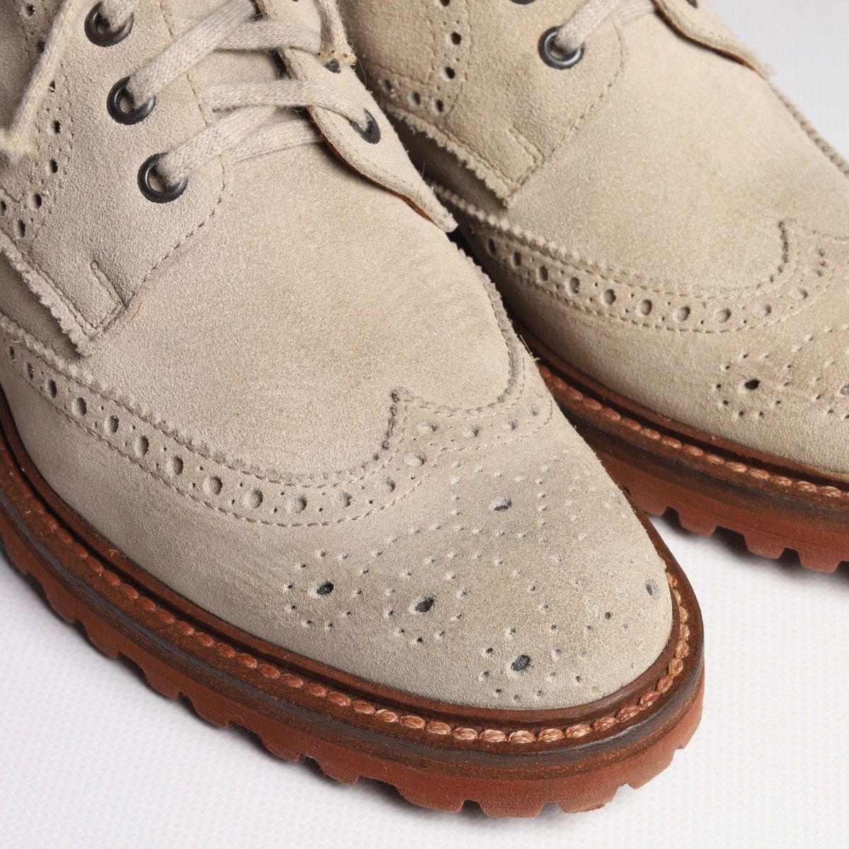 Eleventy Eleventy Suede Hi Derby Boots Shoes Beige Size US 7 / IT 37 - 6 Thumbnail